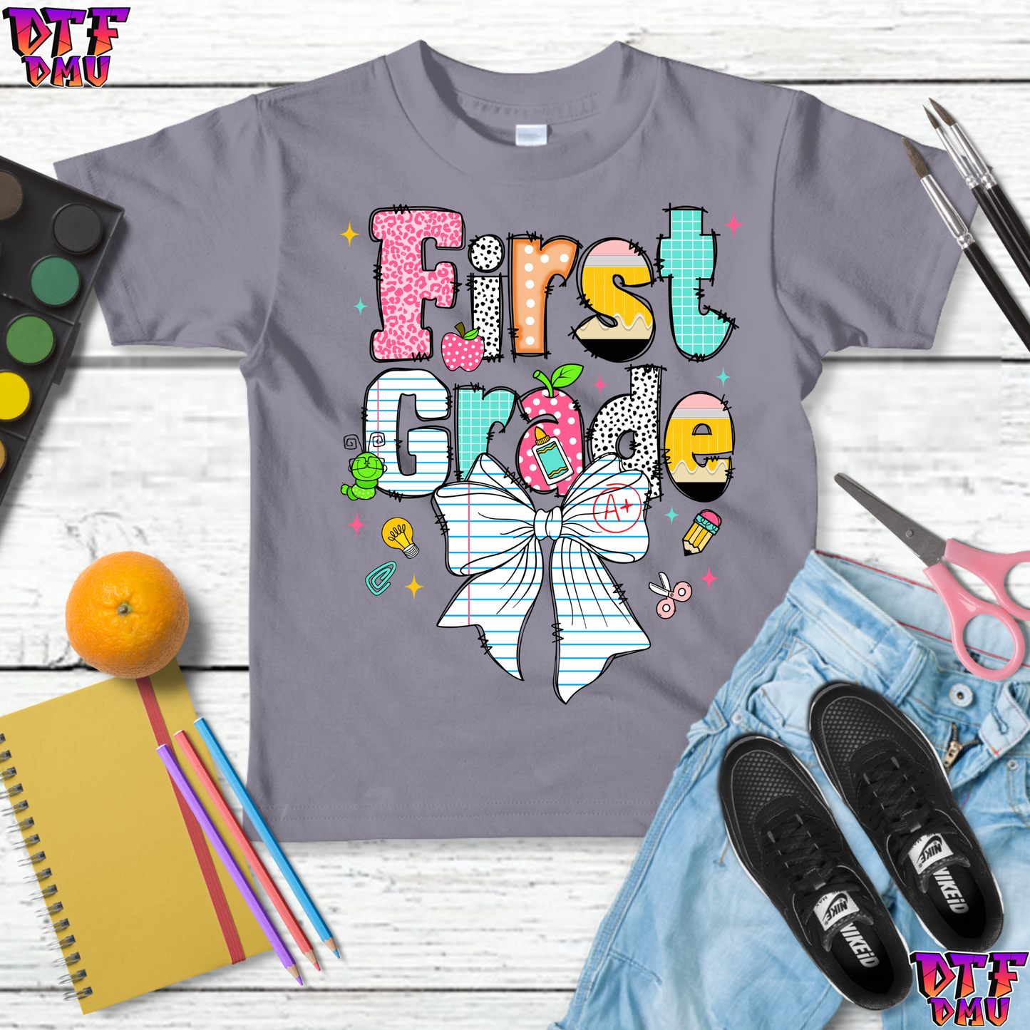 Back To School BOW DTF Transfer Print