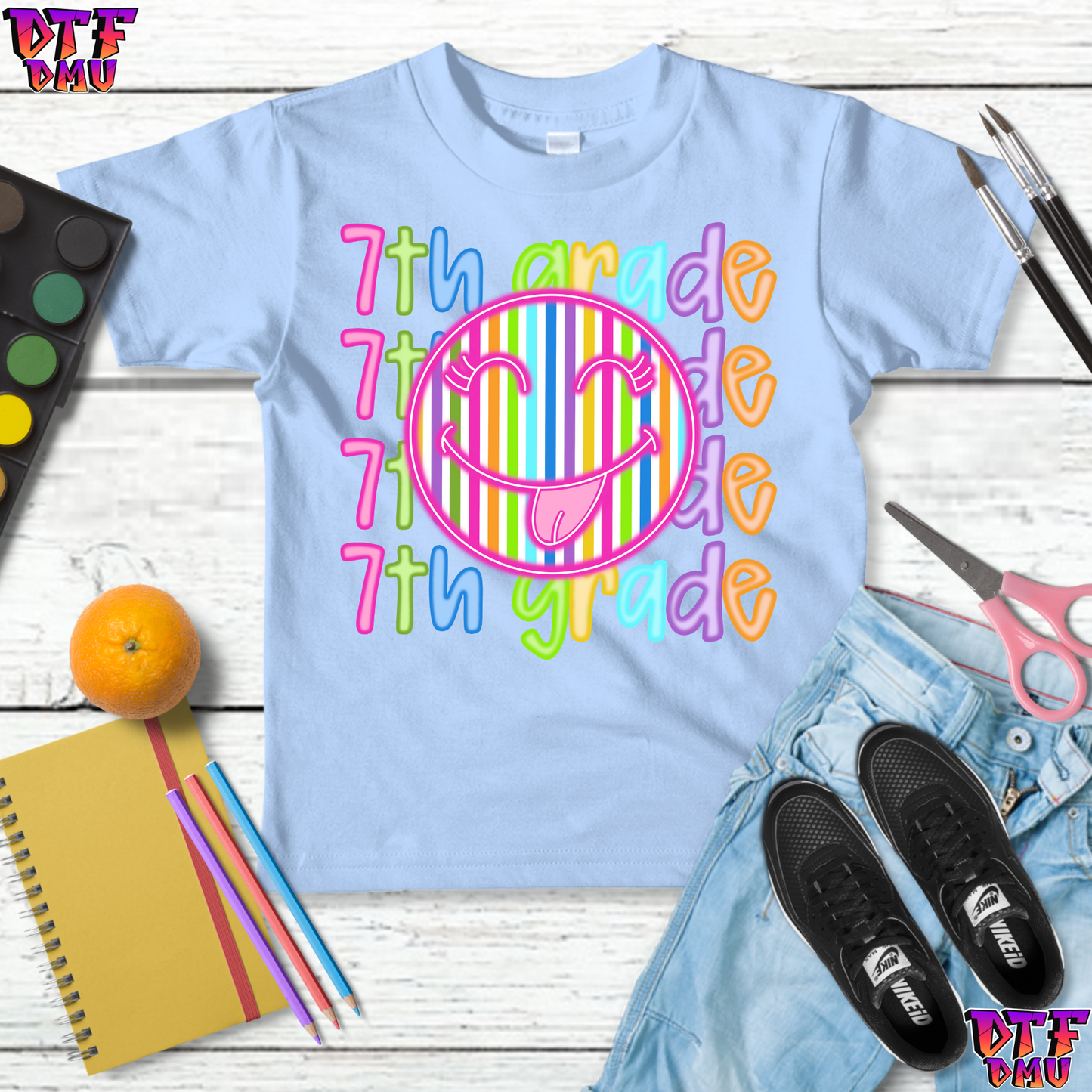 Rainbow Color Back to School DTF Transfer Print
