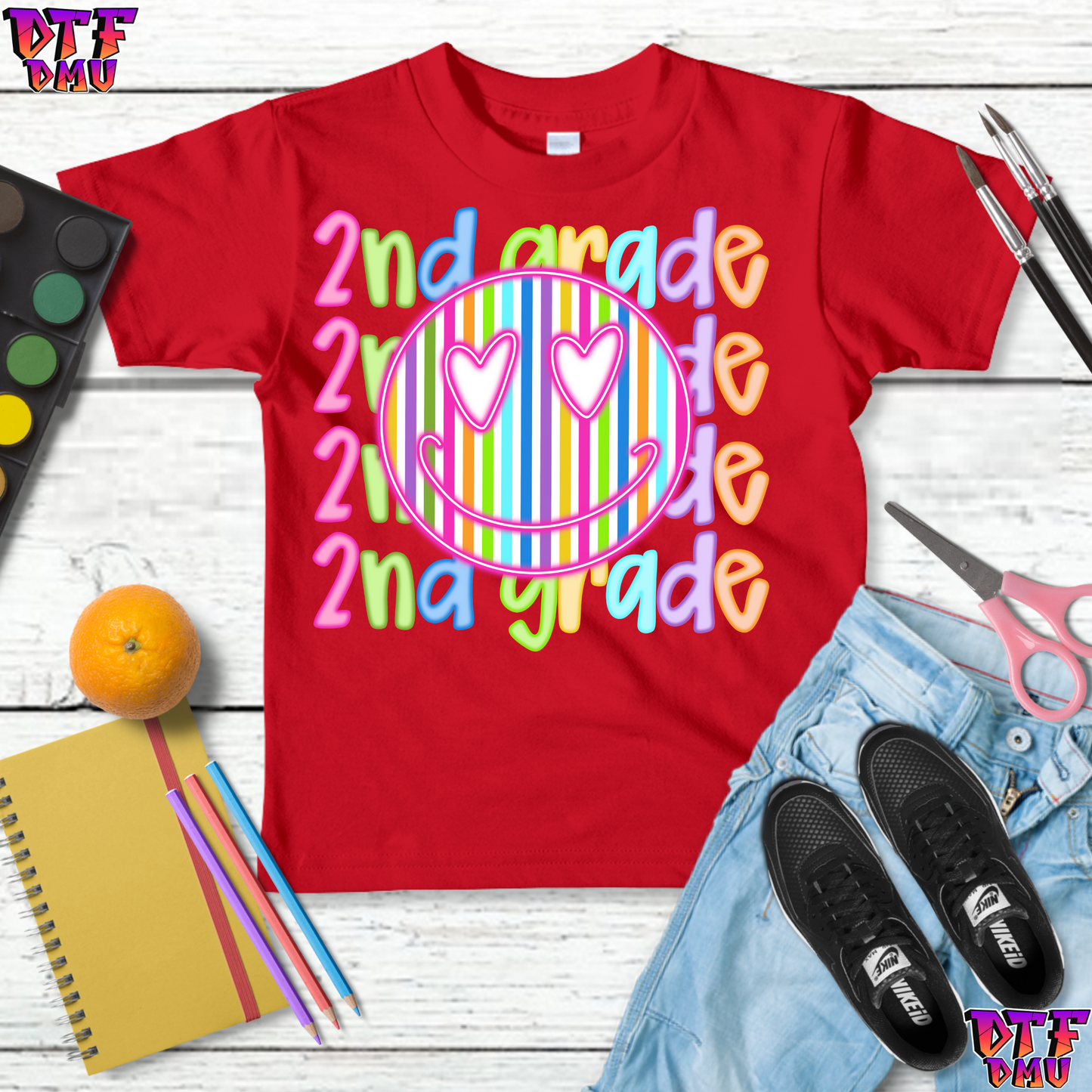 Rainbow Color Back to School DTF Transfer Print