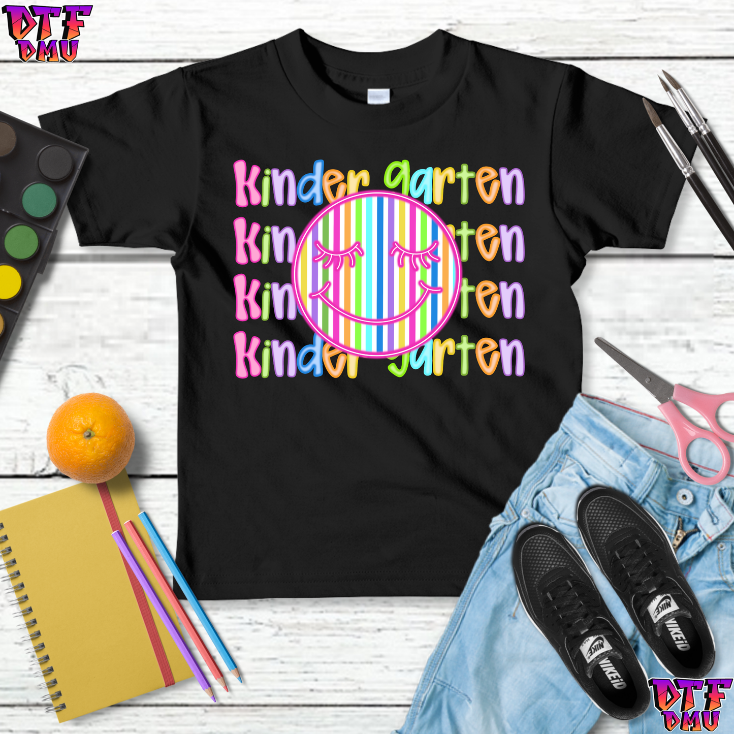 Rainbow Color Back to School DTF Transfer Print