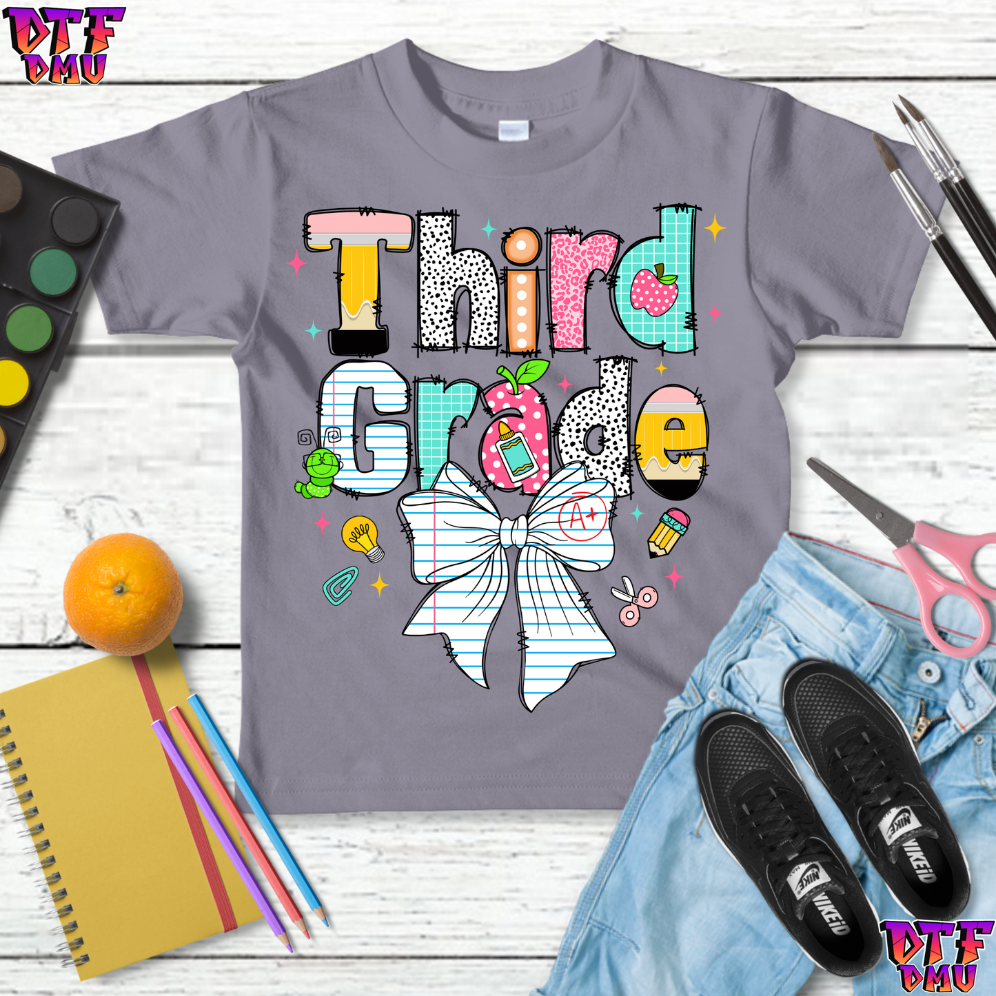 Back To School BOW DTF Transfer Print