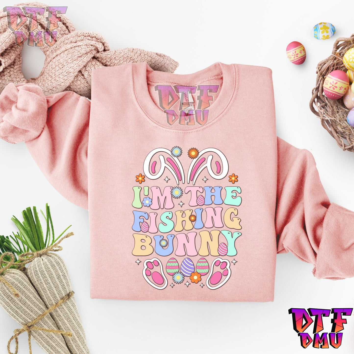 I'm The Fishing BUNNY Easter DTF Transfer Print