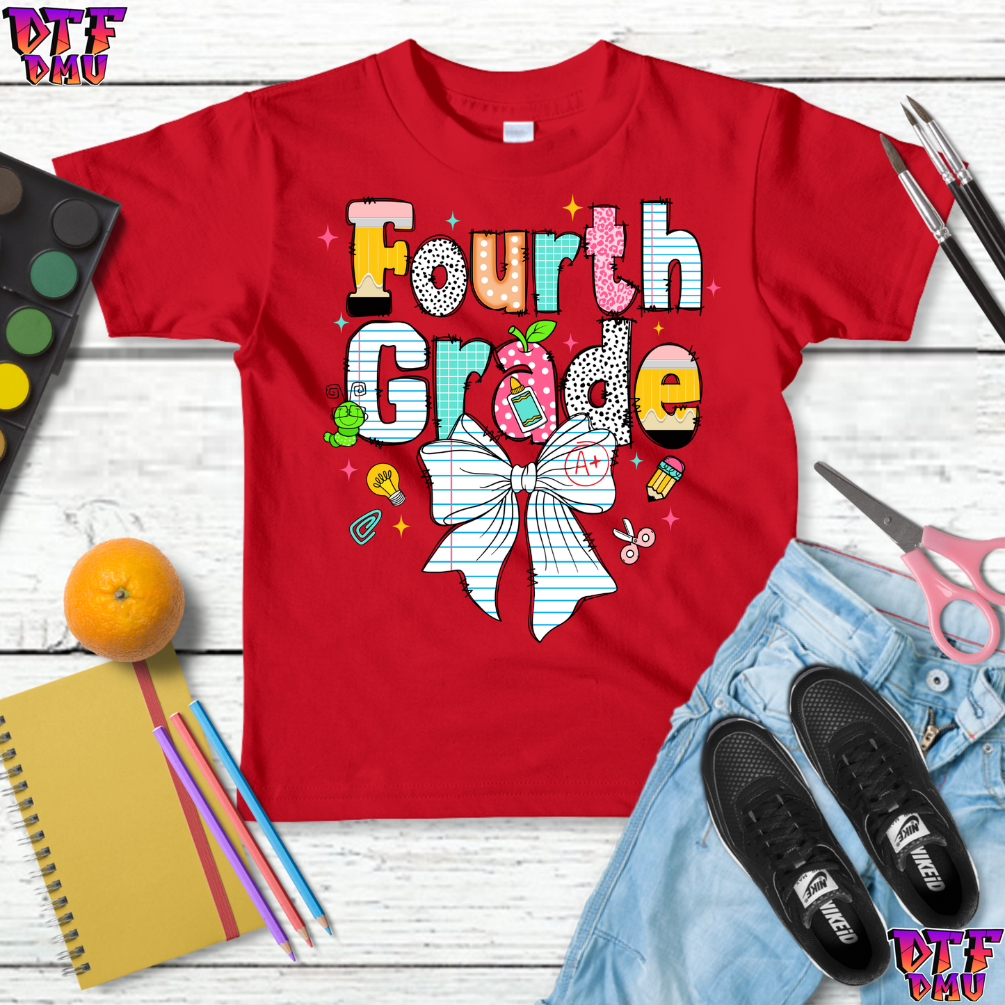 Back To School BOW DTF Transfer Print