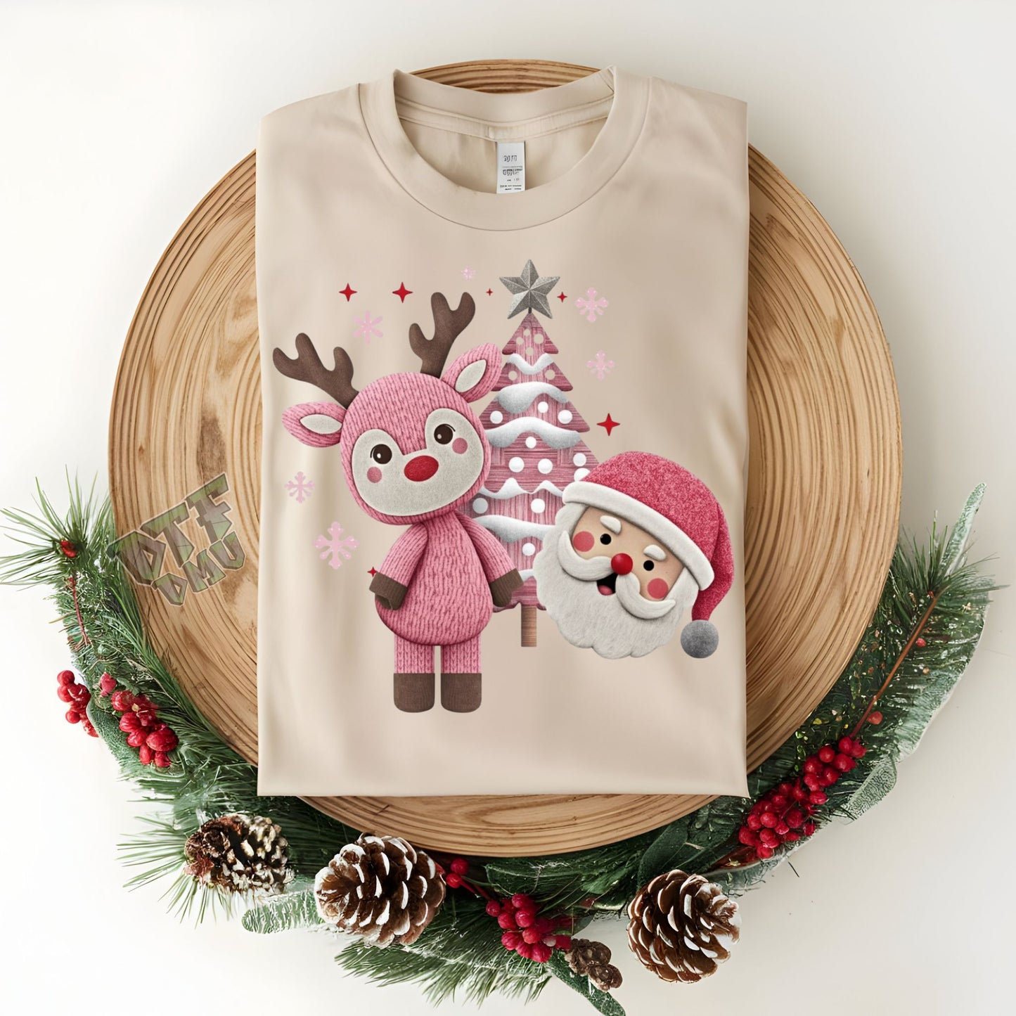 FAUX Yarn/Crochet Reindeer Christmas DTF Transfer