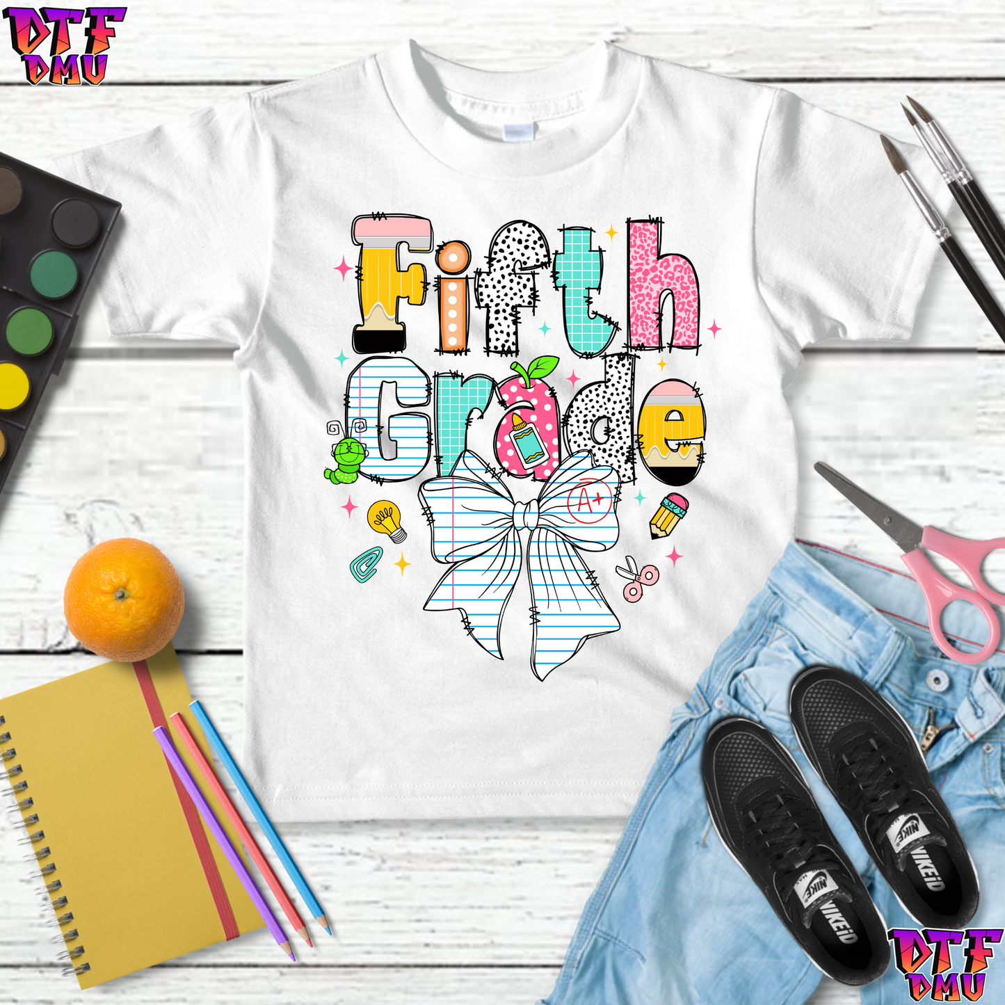 Back To School BOW DTF Transfer Print