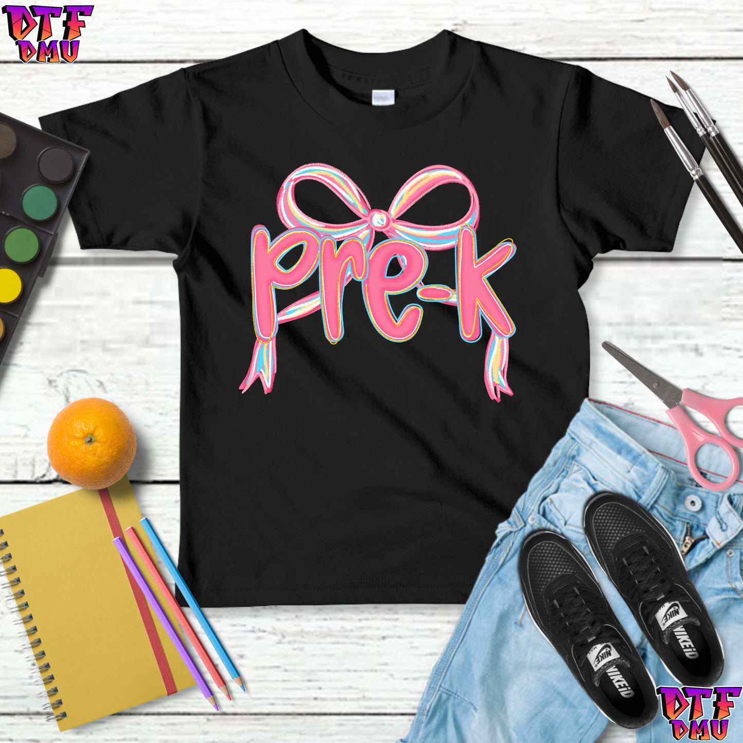 Bow Back To School DTF Transfer Print