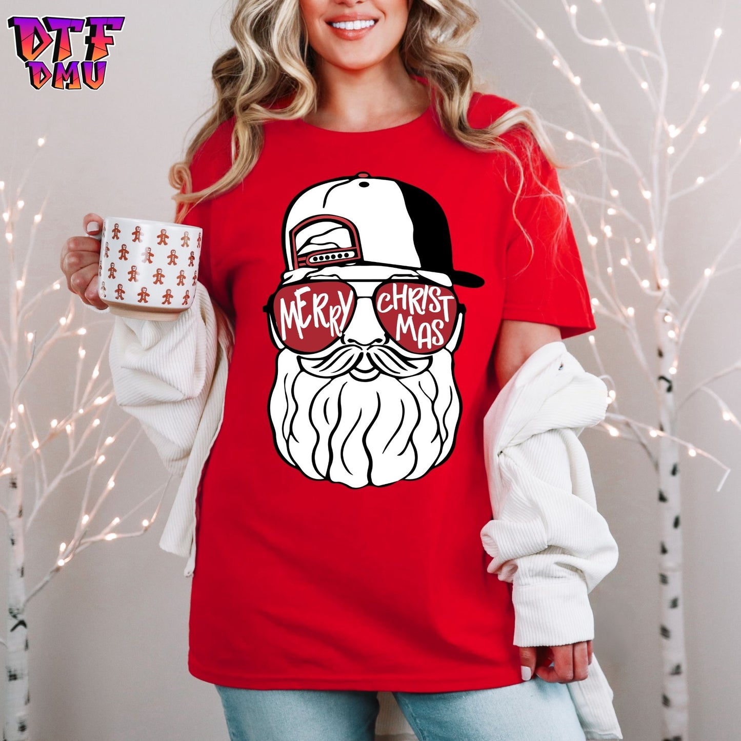 Merry Christmas Cool Santa DTF Transfer