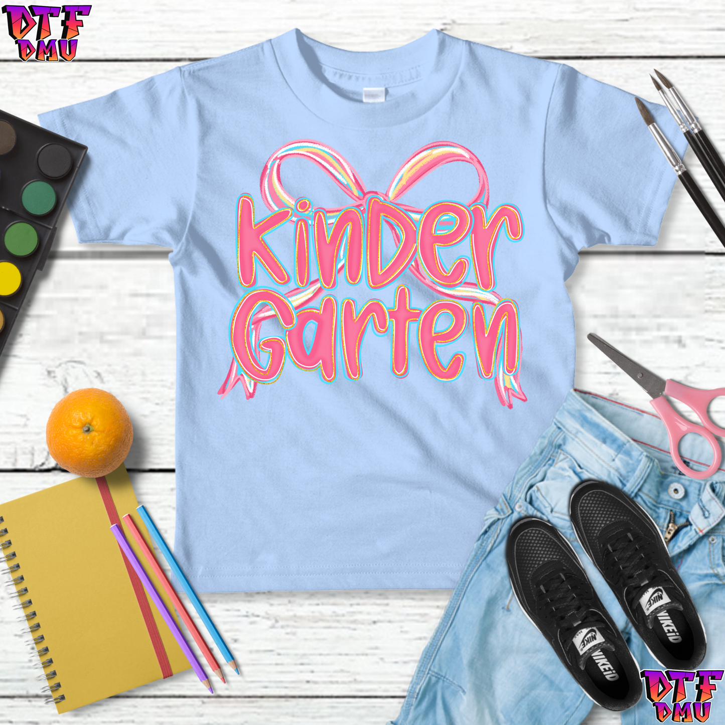 Bow Back To School DTF Transfer Print