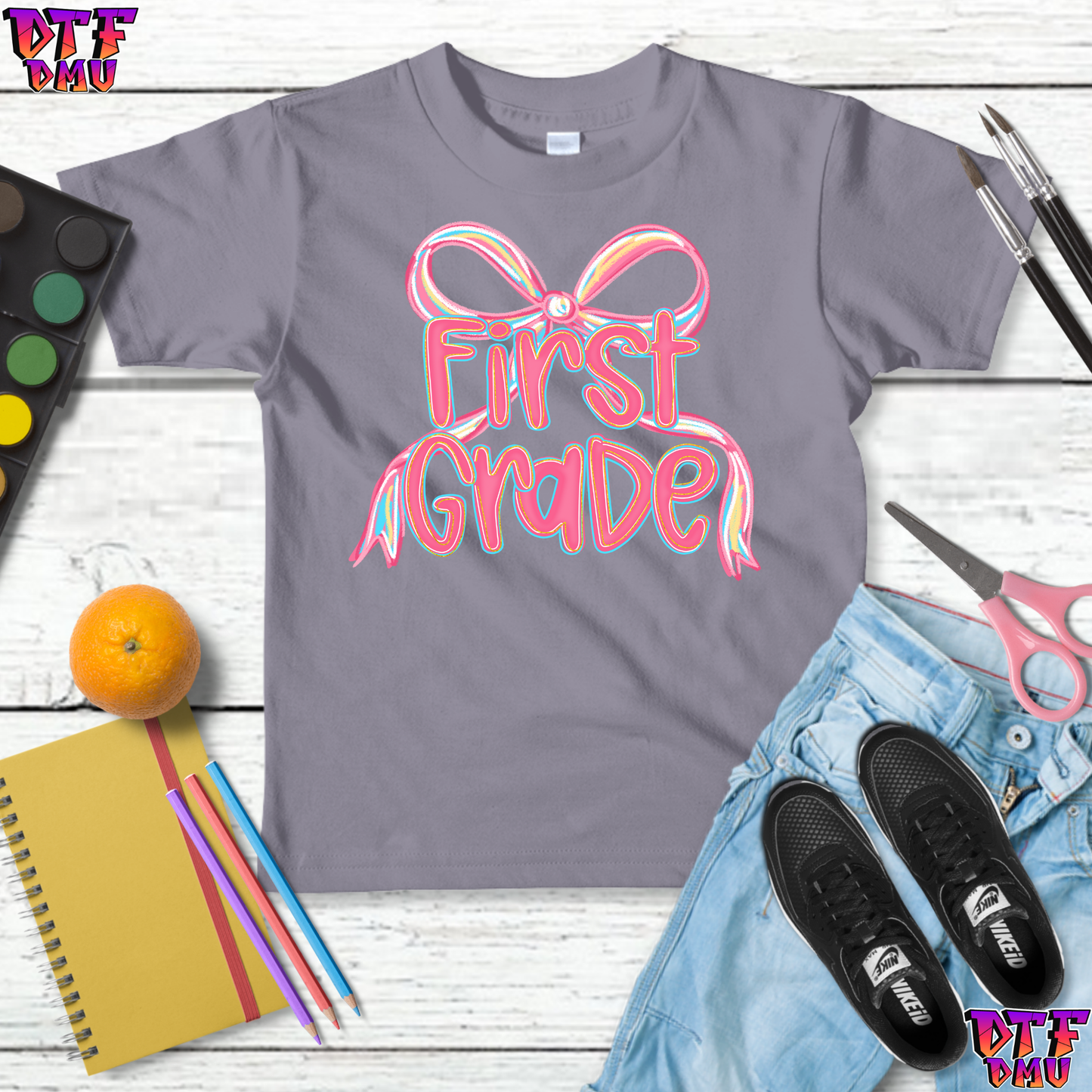 Bow Back To School DTF Transfer Print