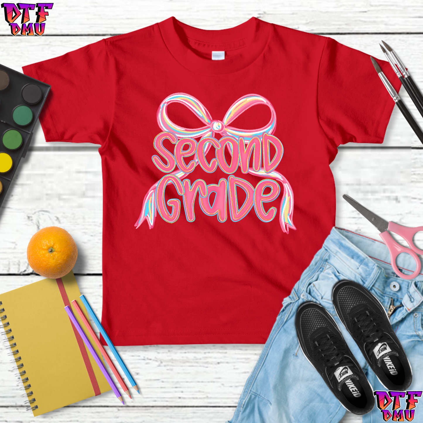 Bow Back To School DTF Transfer Print