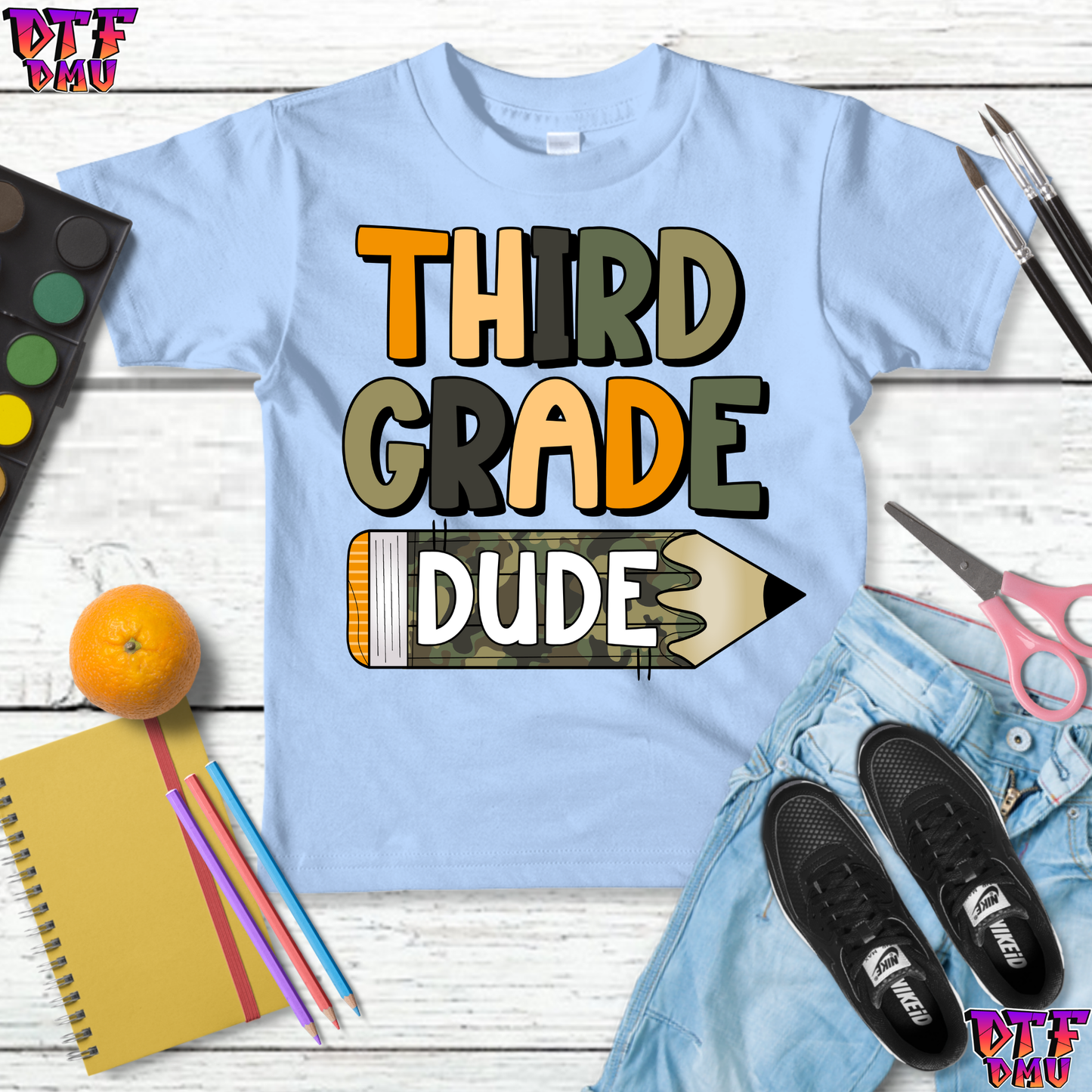 CAMO Print Back to School DTF Transfer Print