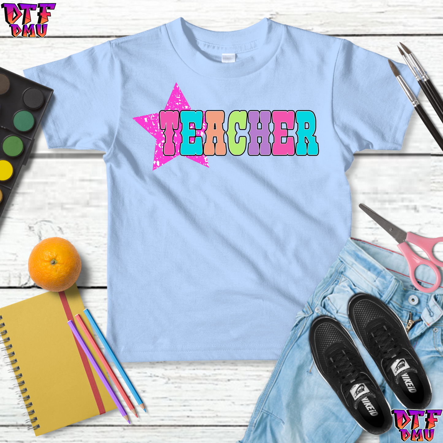 Faux Glitter Back To School DTF Transfer Print