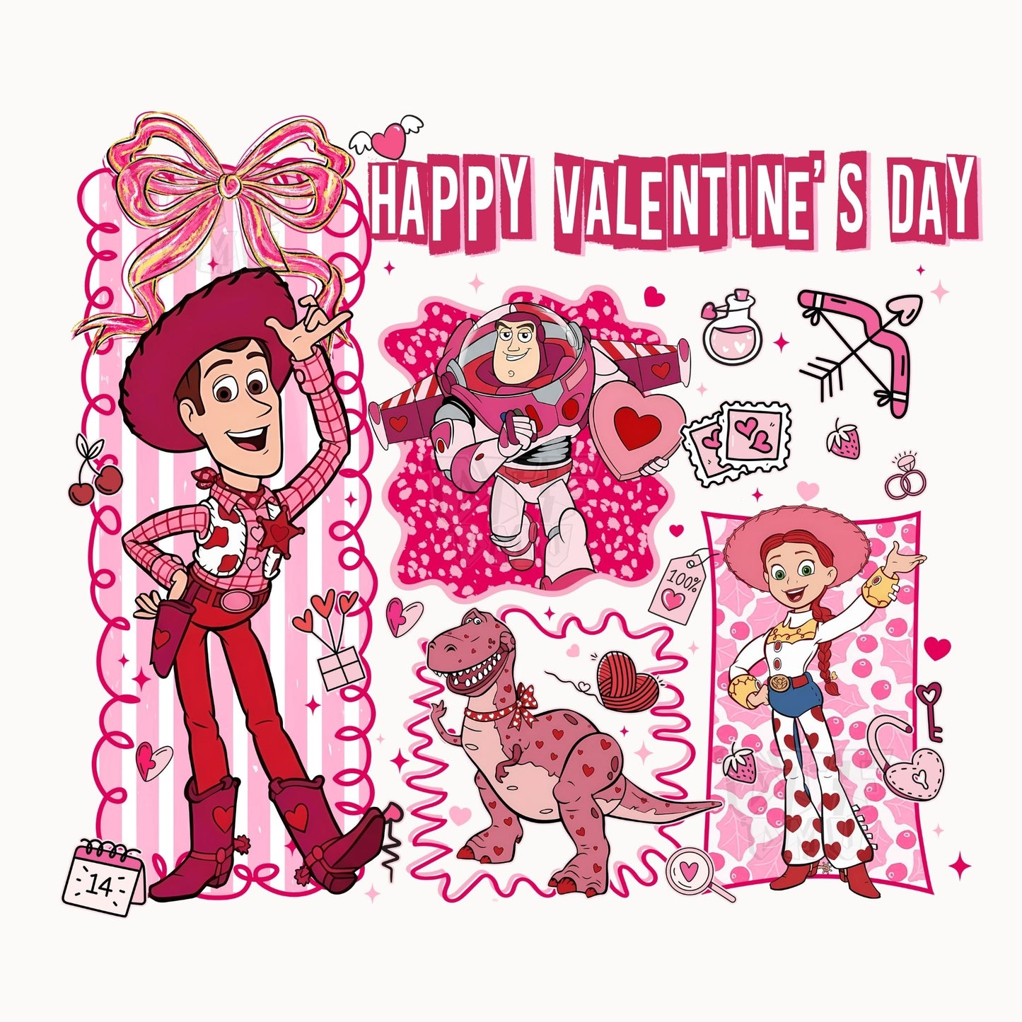 Toy Story Valentine's Day DTF Transfer Print Only