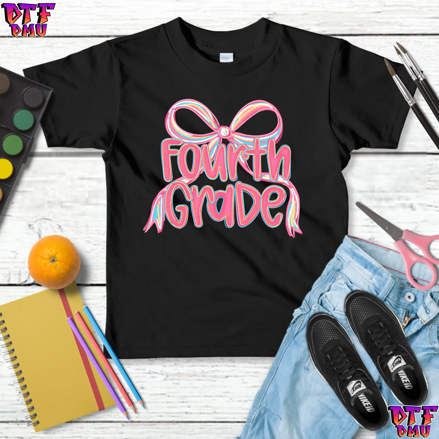 Bow Back To School DTF Transfer Print