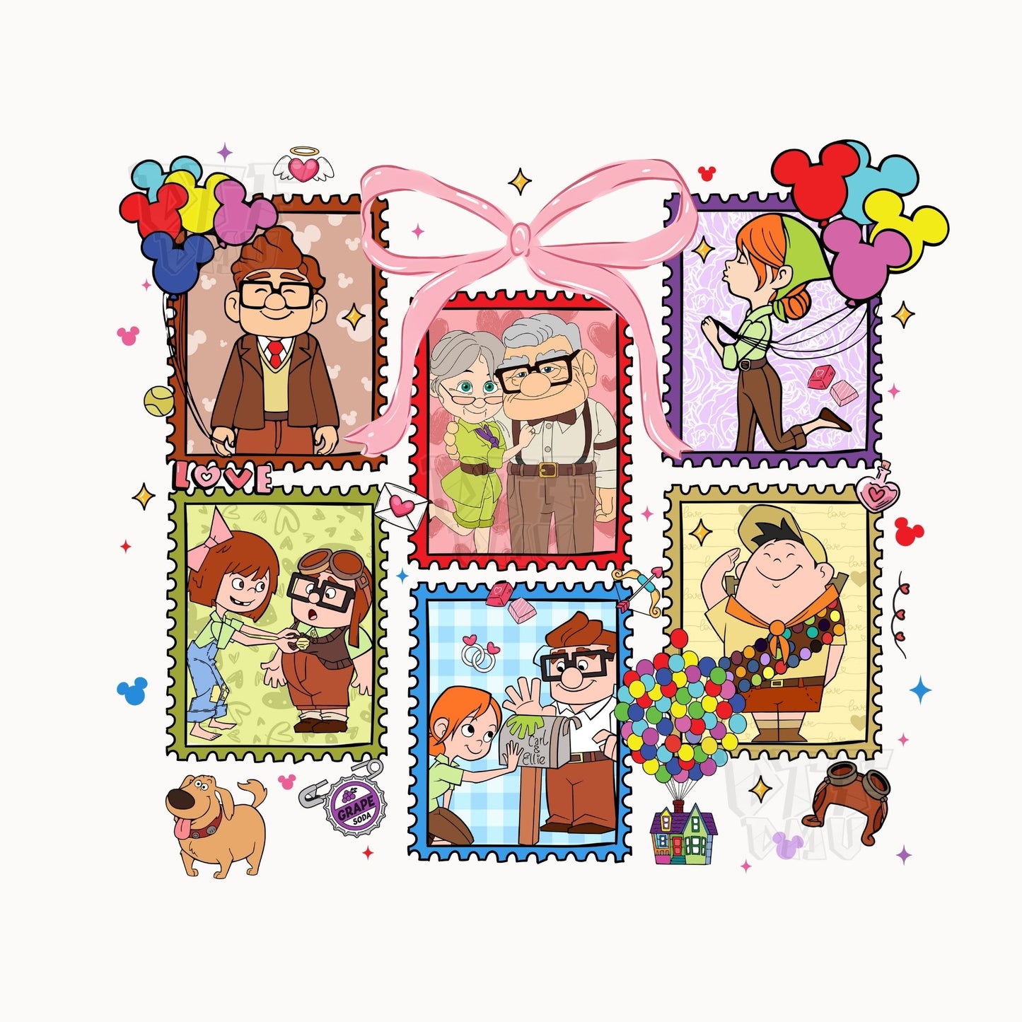 Disney Character Valentine's Day DTF Transfer Print Only.