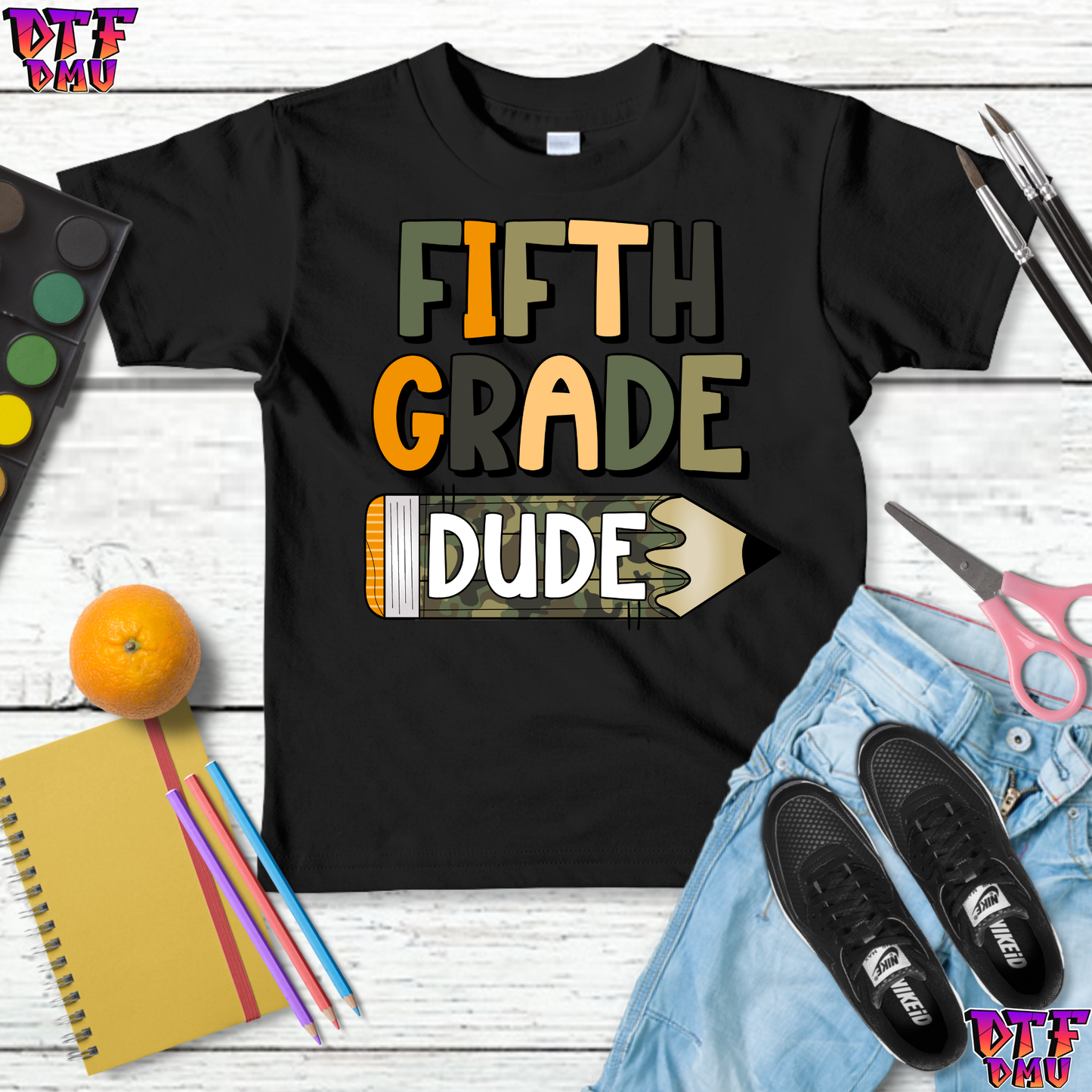 CAMO Print Back to School DTF Transfer Print