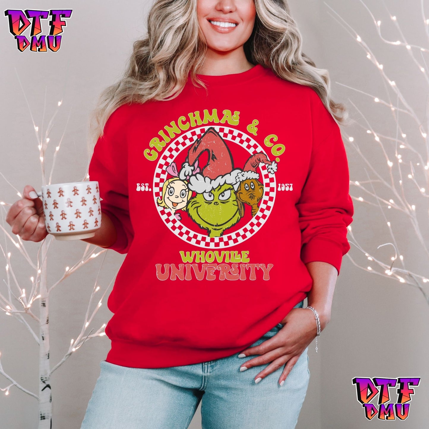 Grinchmas & CO Whoville University DTF Transfer Print