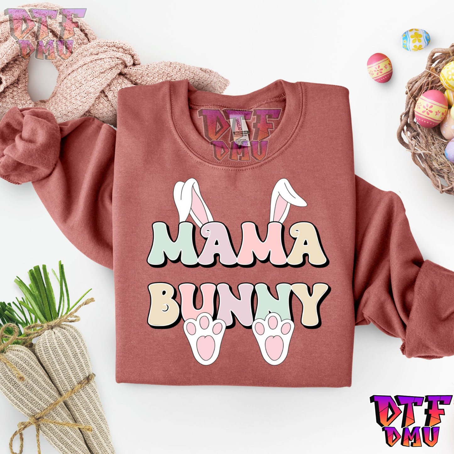 MAMA /Mini Bunny Easter DTF Transfer Print