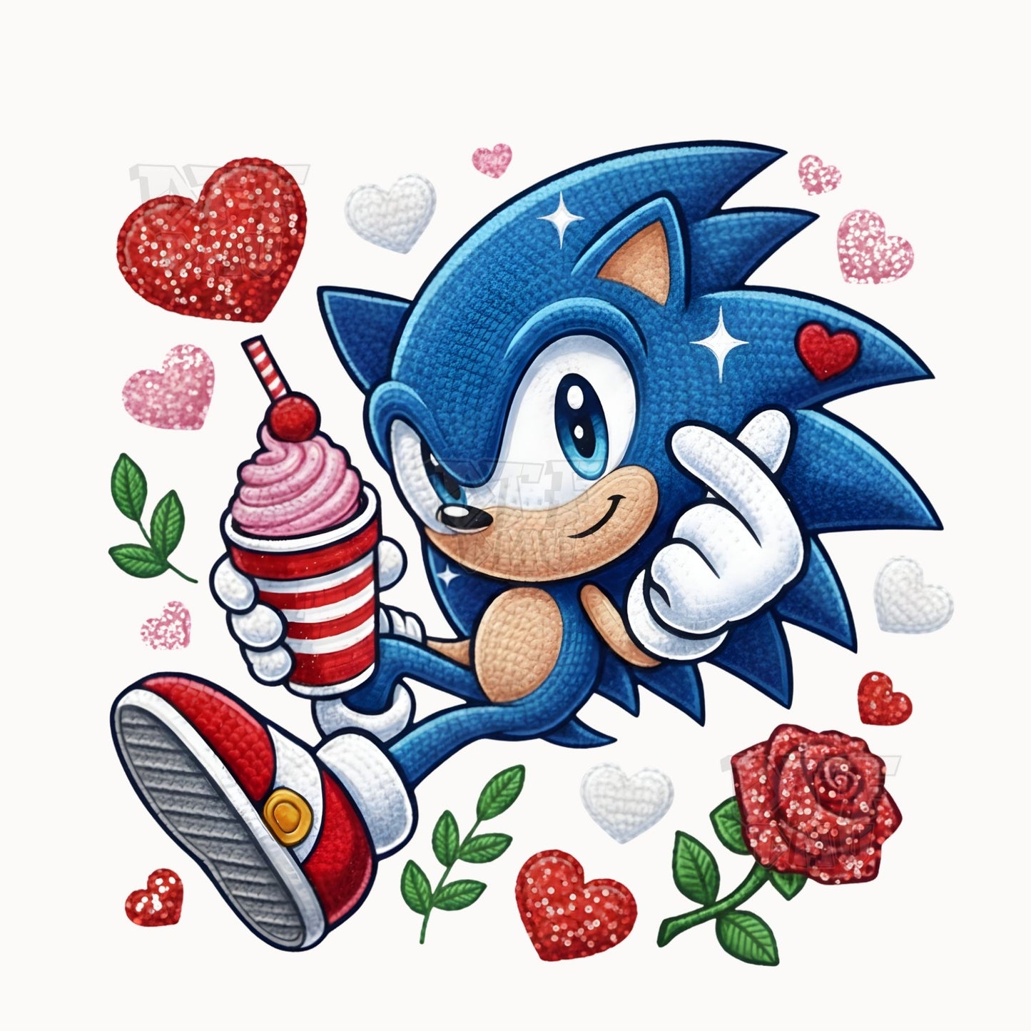 Sonic Valentine's Day DTF Transfer Print Only (