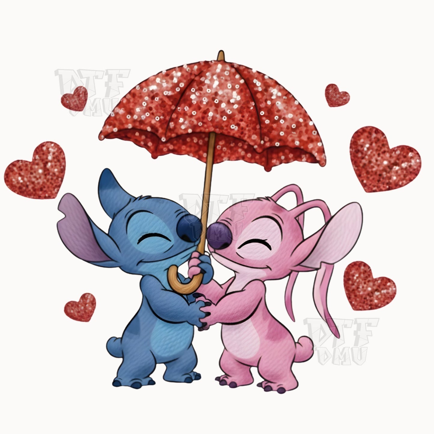 Faux Glitter Stitch Valentine's Day DTF Transfer Print Only