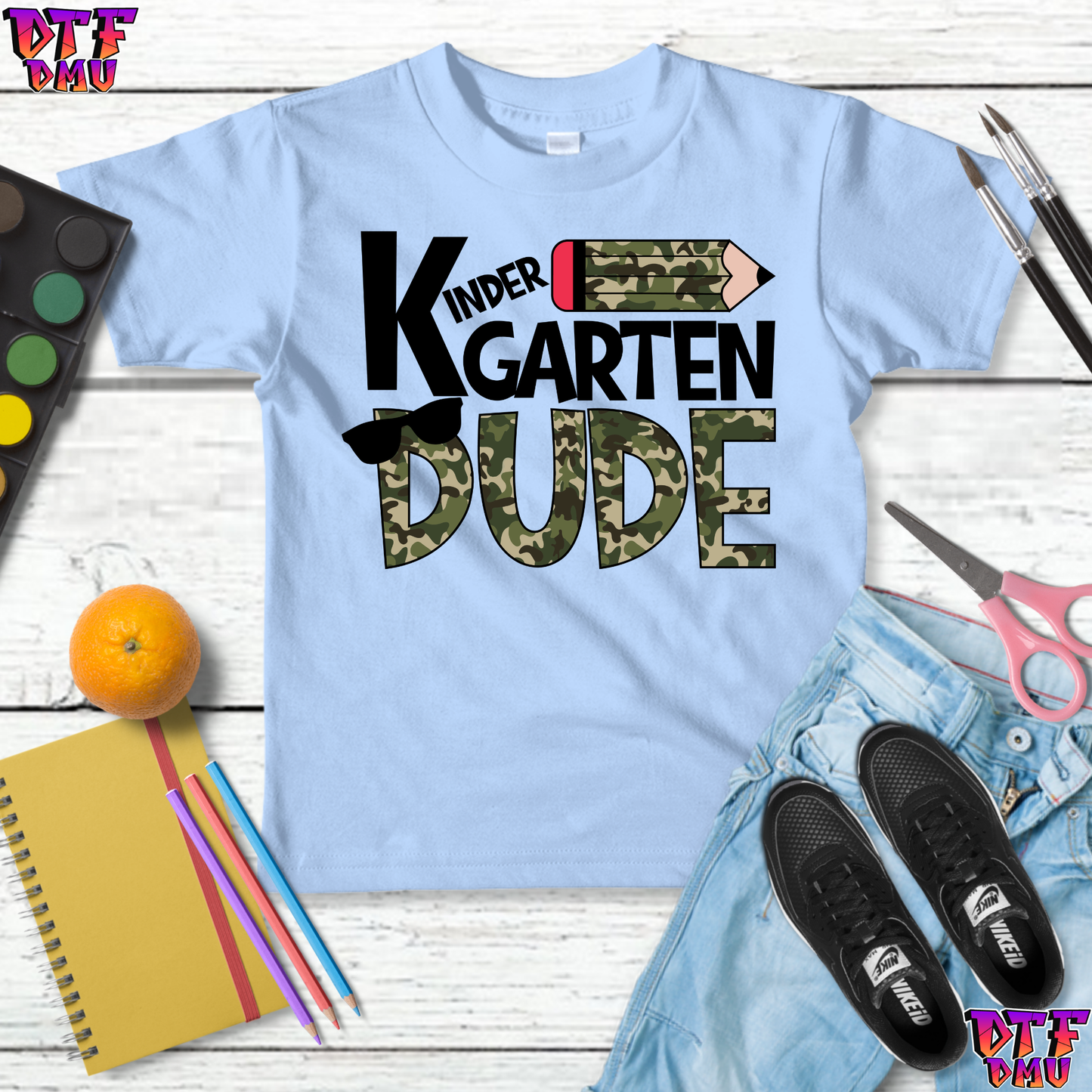 CAMO PENCIL Print Back to School DTF Transfer