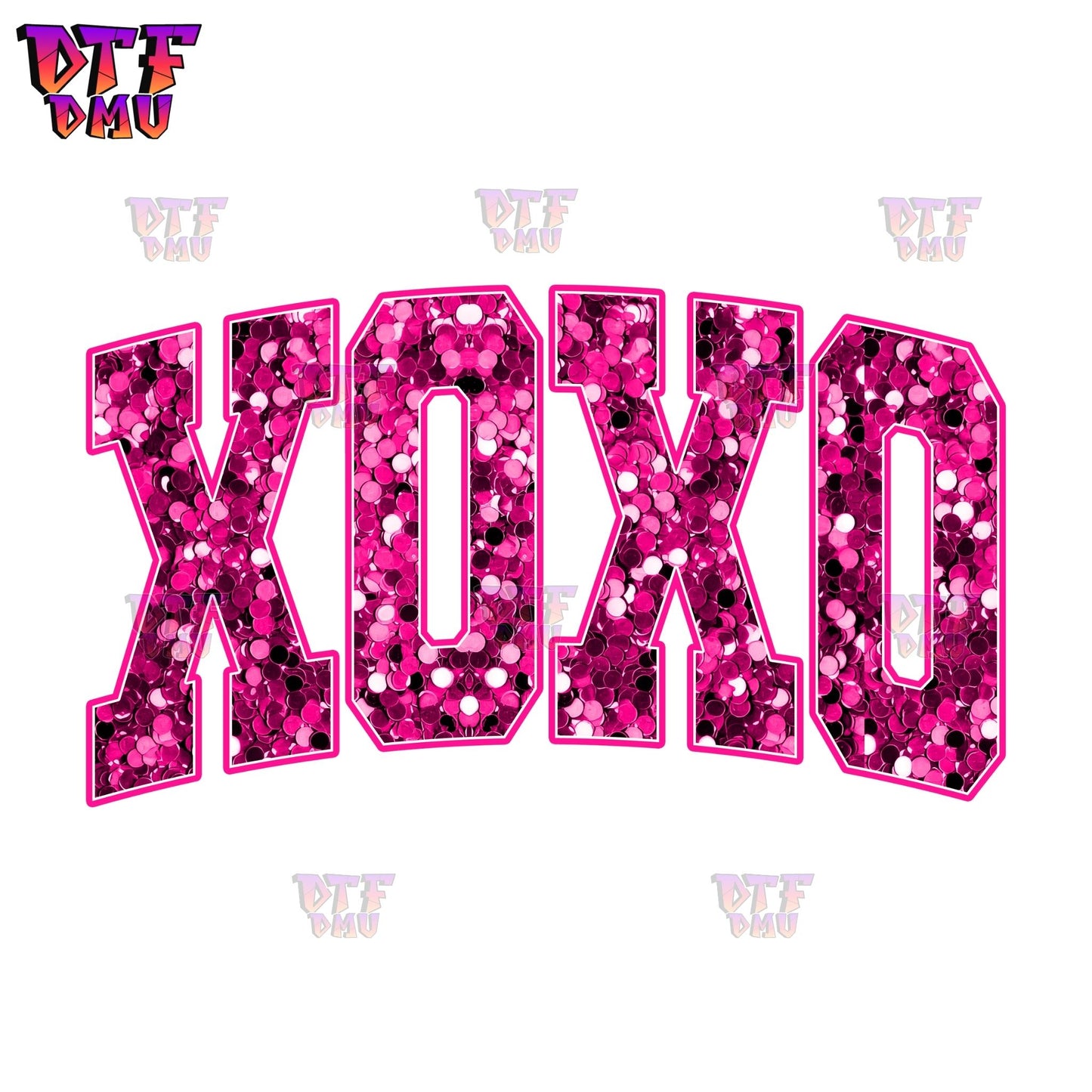 Faux Sequin XOXO Valentine's Day DTF Transfer Print