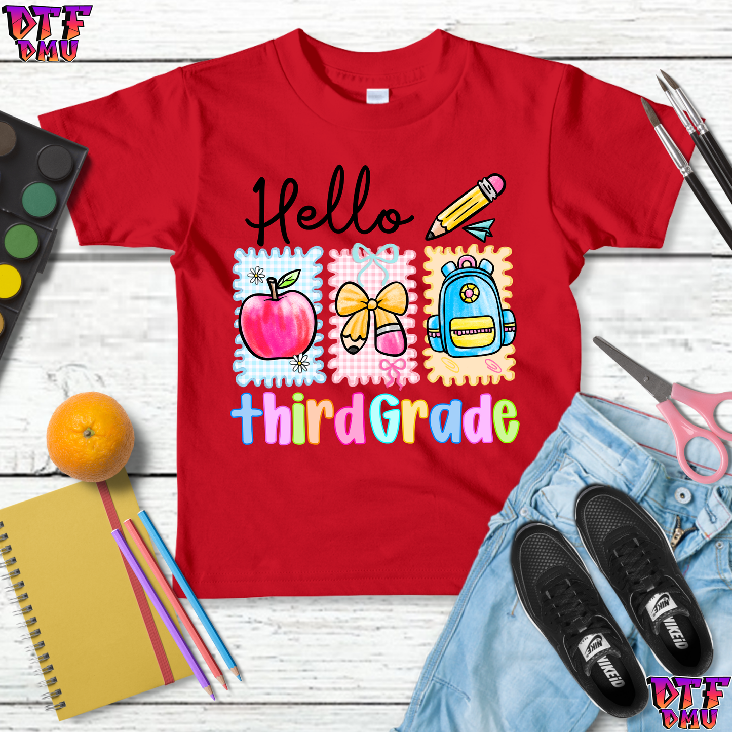 HELLO Back to School DTF Transfer Print