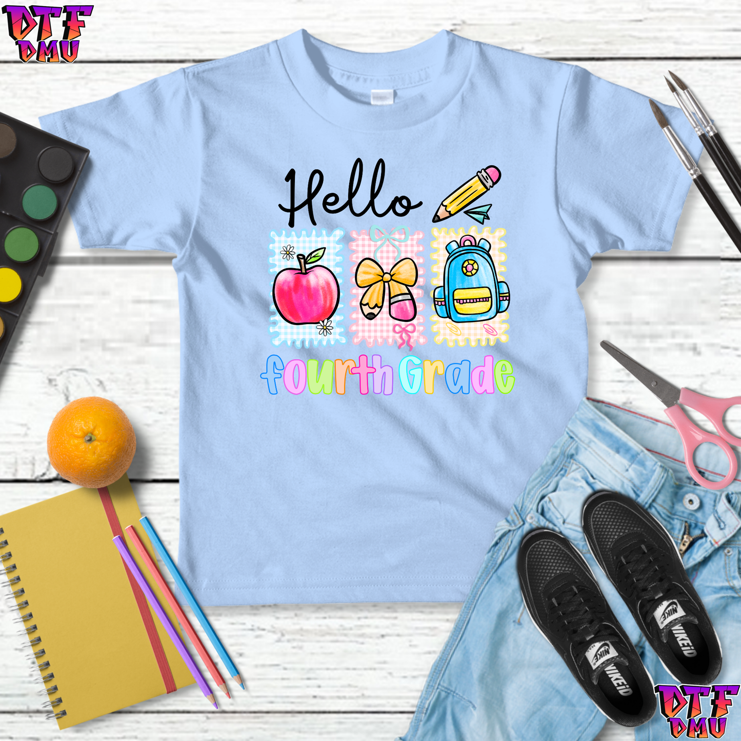 HELLO Back to School DTF Transfer Print