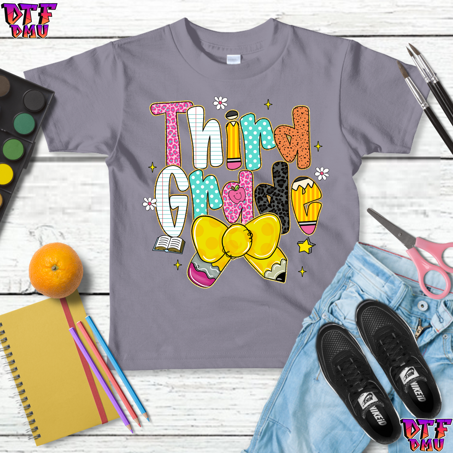 Crayon BOW Back To School DTF Transfer Print