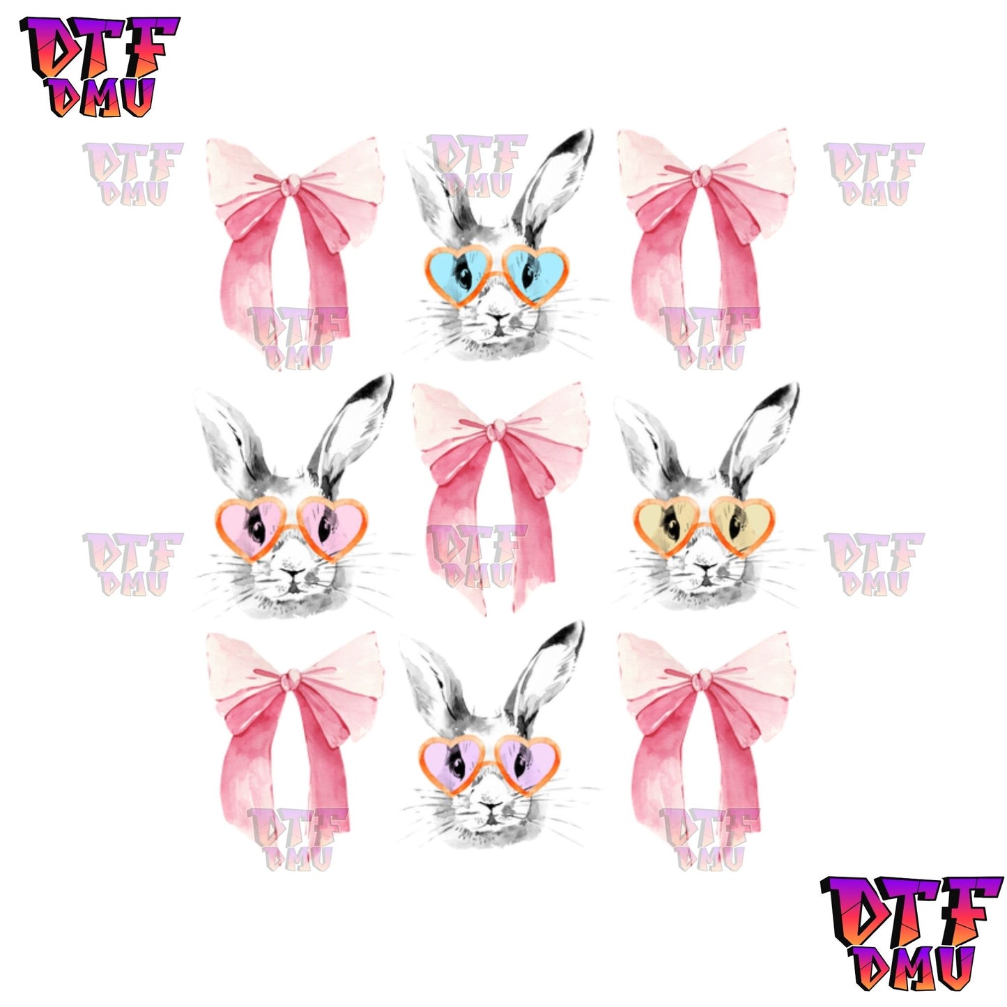 Easter BOWS and BUNNIES Ready to Press Transfer