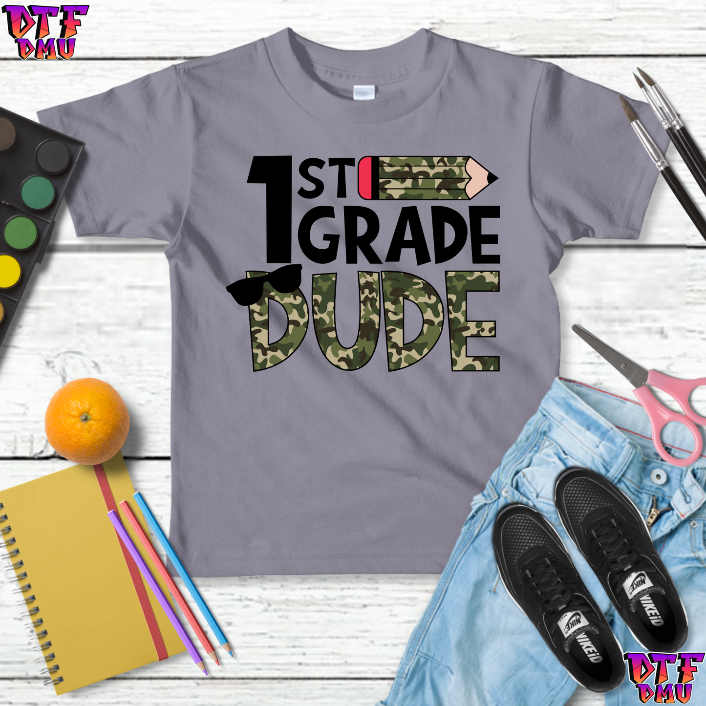 CAMO PENCIL Print Back to School DTF Transfer