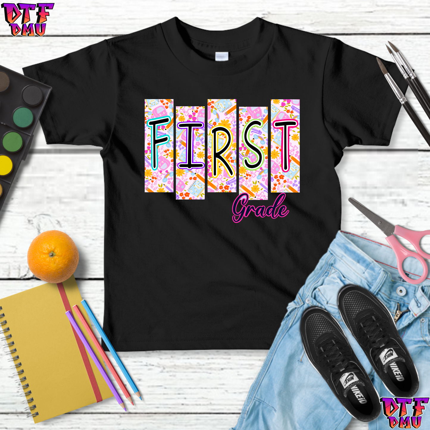 Retro Back to School DTF Transfer Print