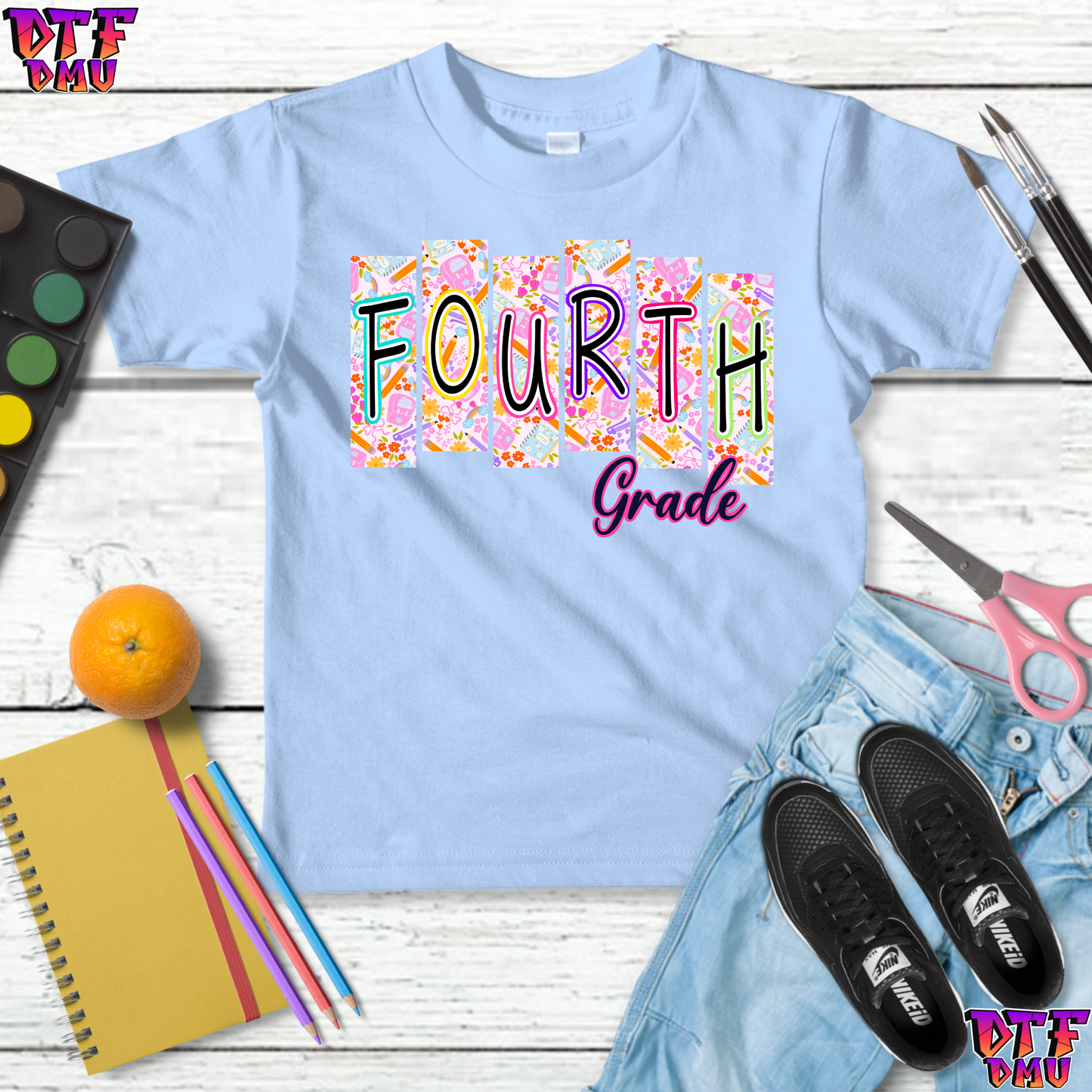 Retro Back to School DTF Transfer Print