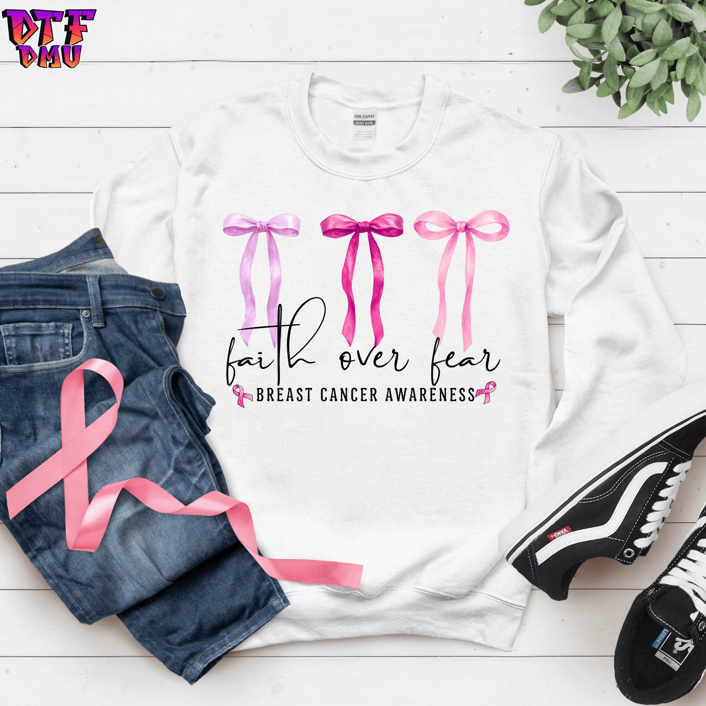 FAITH OVER FEAR CANCER DTF Transfer Print.