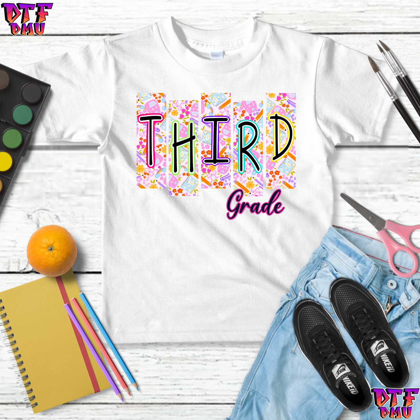 Retro Back to School DTF Transfer Print