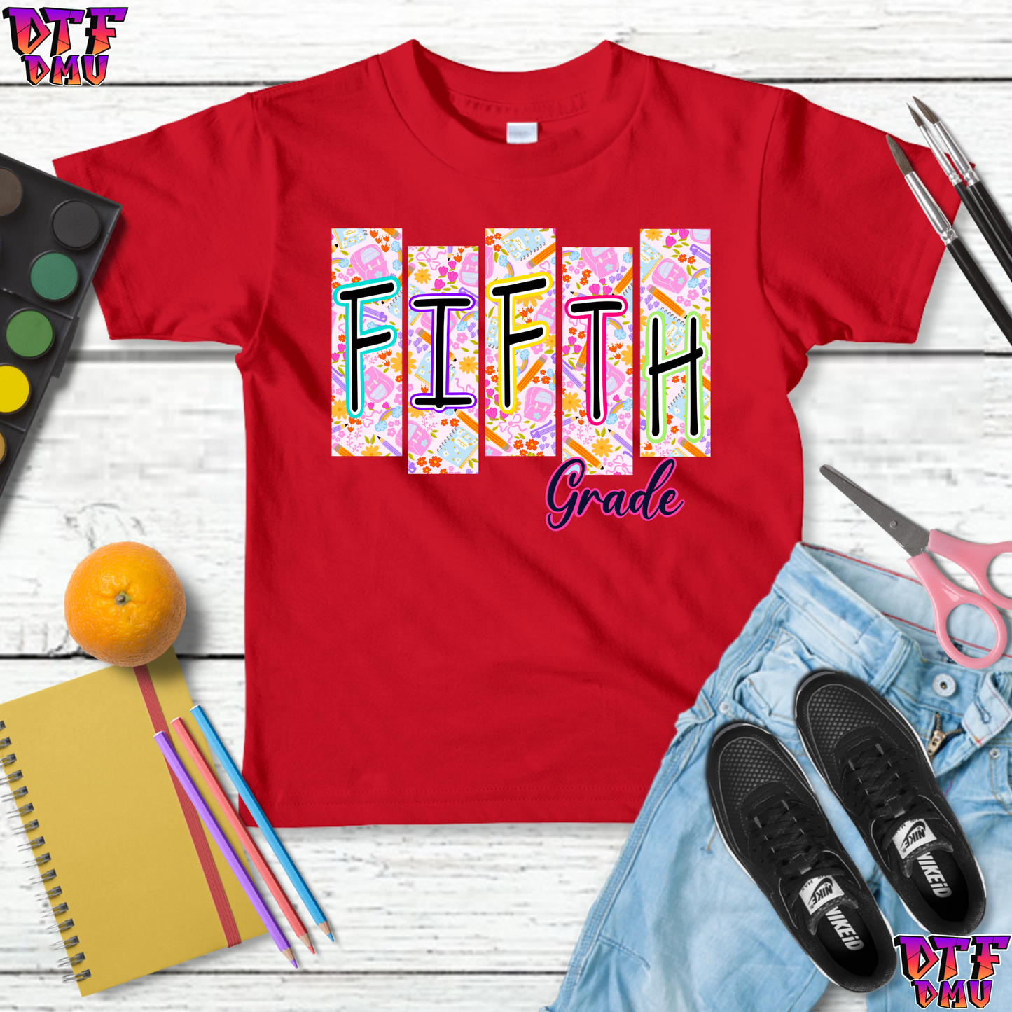 Retro Back to School DTF Transfer Print
