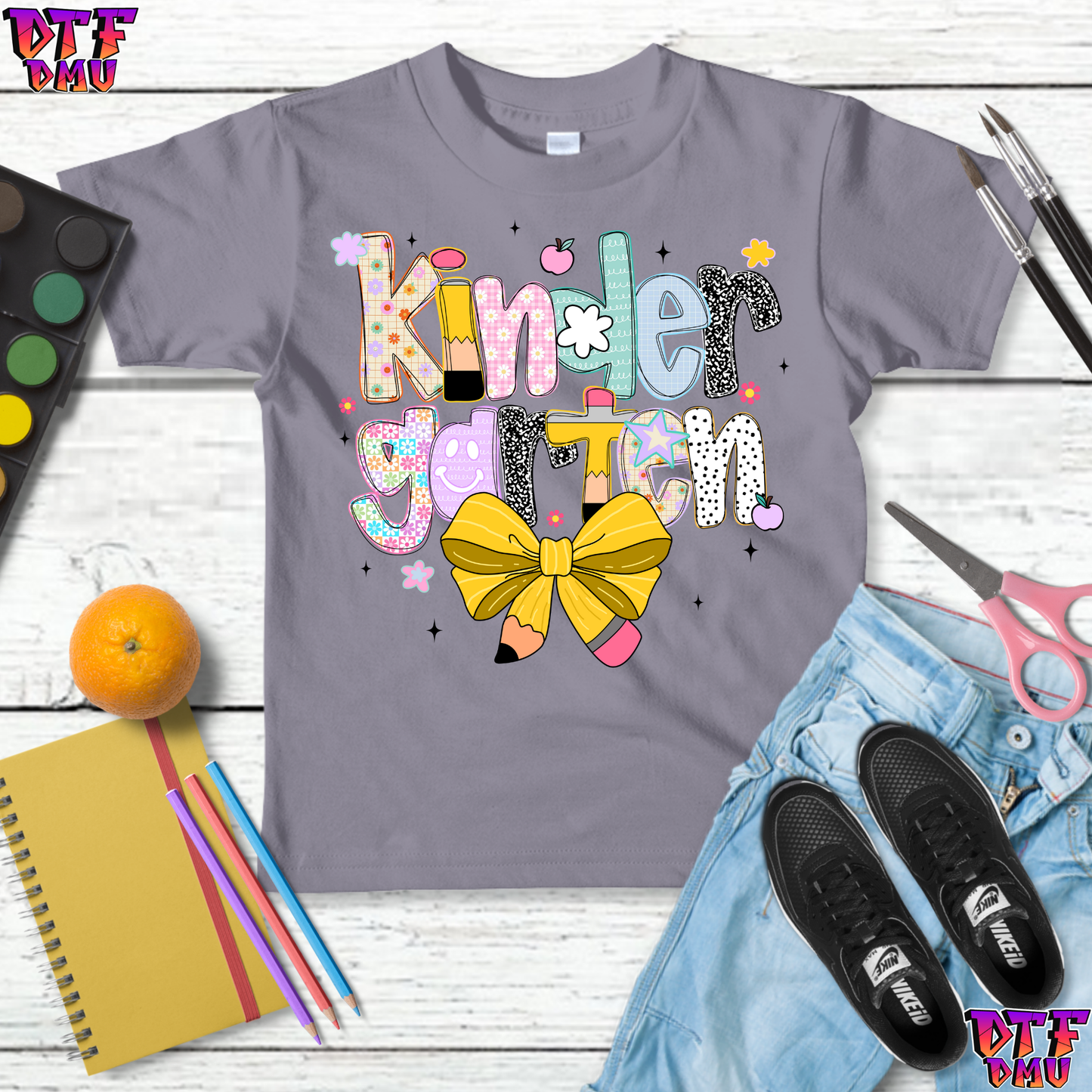 Retro Bow Back to School DTF Transfer Print