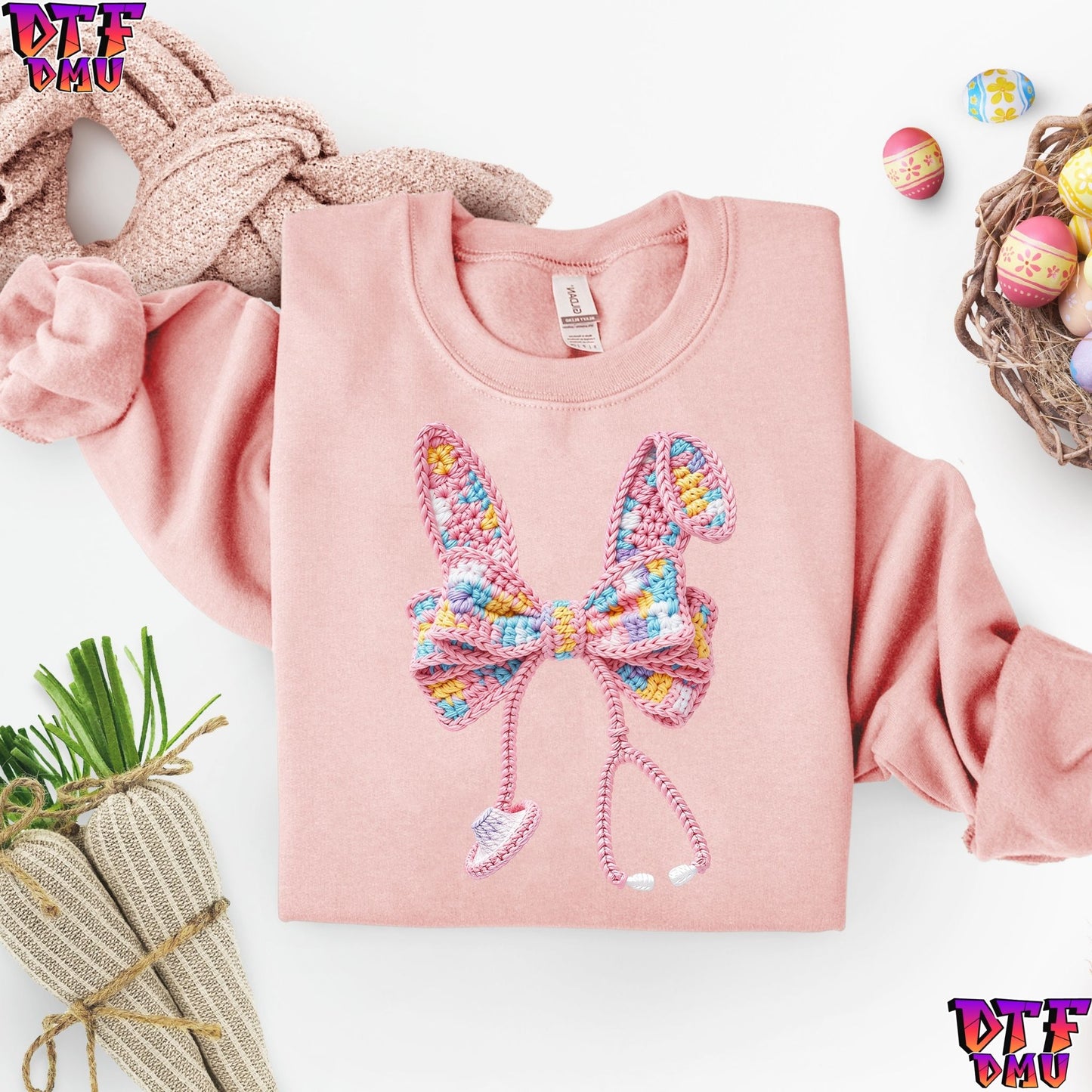 EASTER Faux Yarn/Crochet DTF Transfer Print