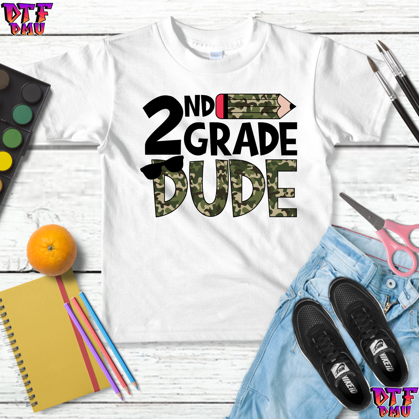 CAMO PENCIL Print Back to School DTF Transfer