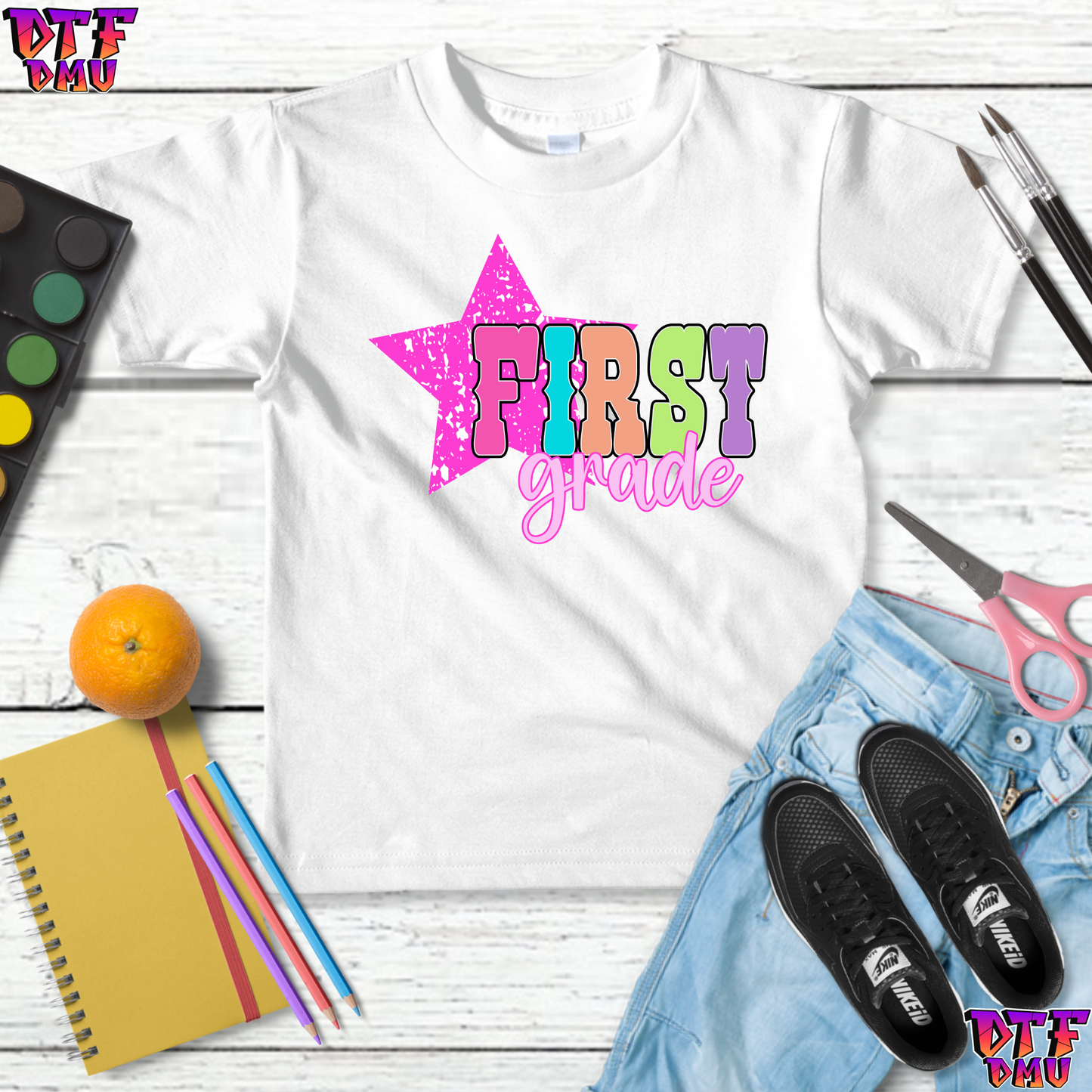 Faux Glitter Back To School DTF Transfer Print