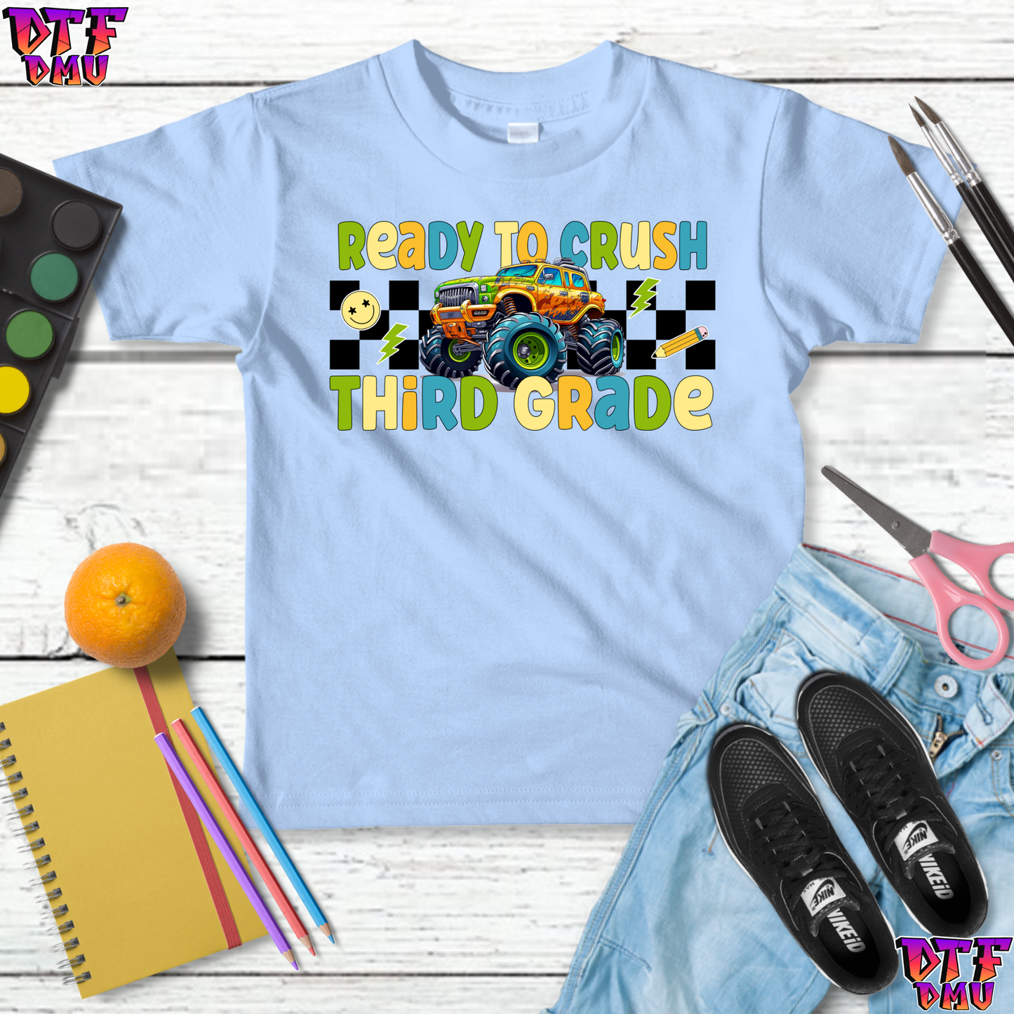 Back To School TRUCK DTF Transfer Print