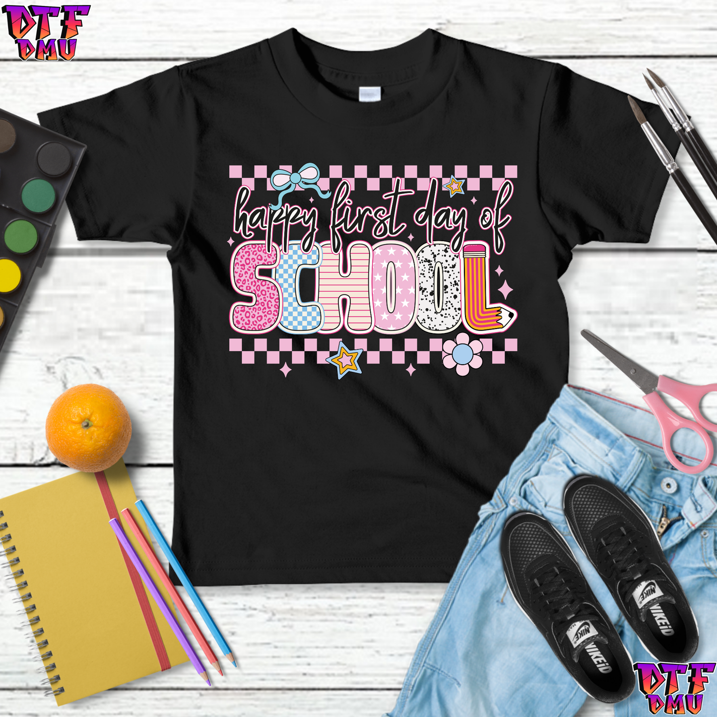 HAPPY FIRST DAY Back To School DTF Transfer Print