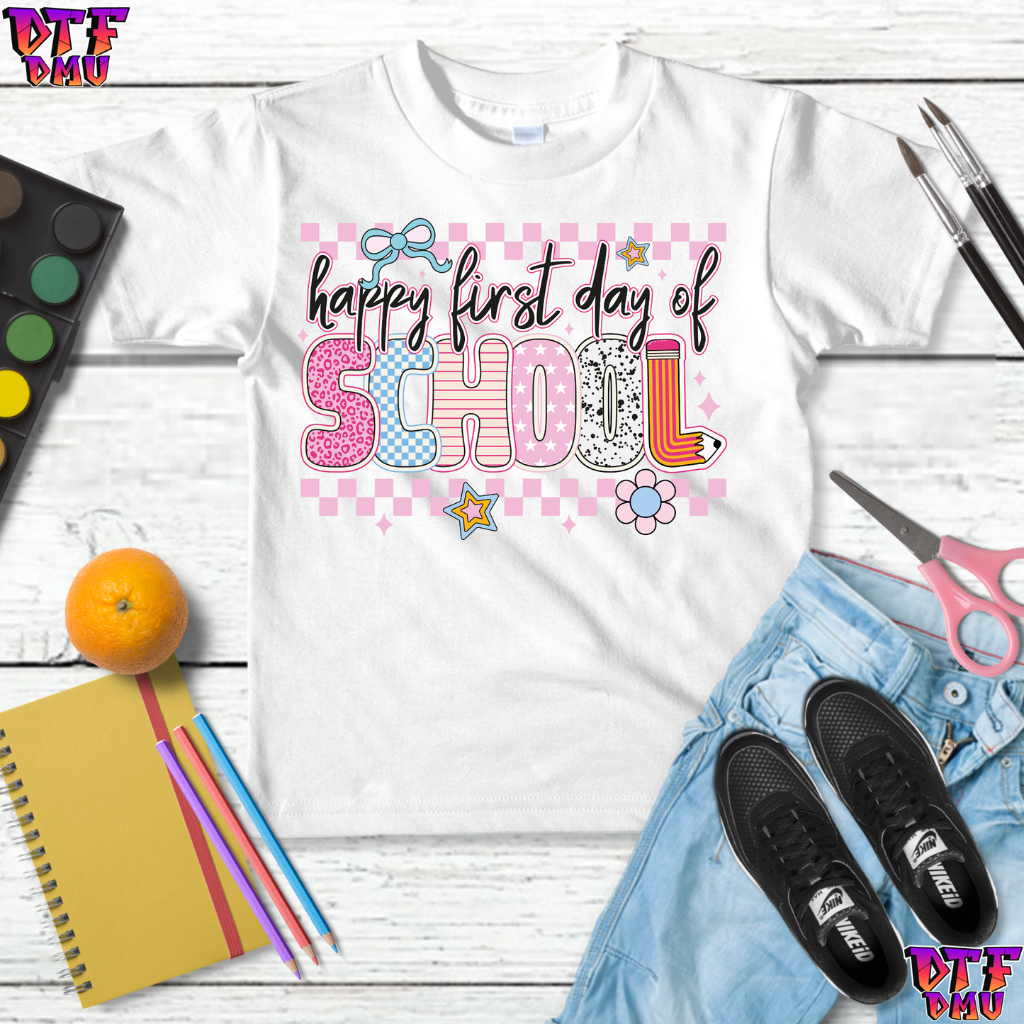 HAPPY FIRST DAY Back To School DTF Transfer Print