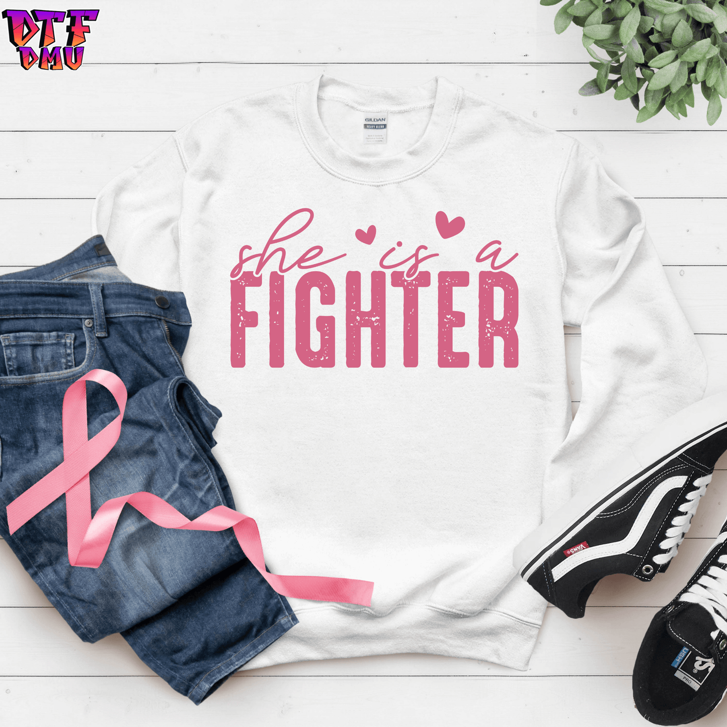 SHE IS A FIGHTER CANCER DTF Transfer Print.