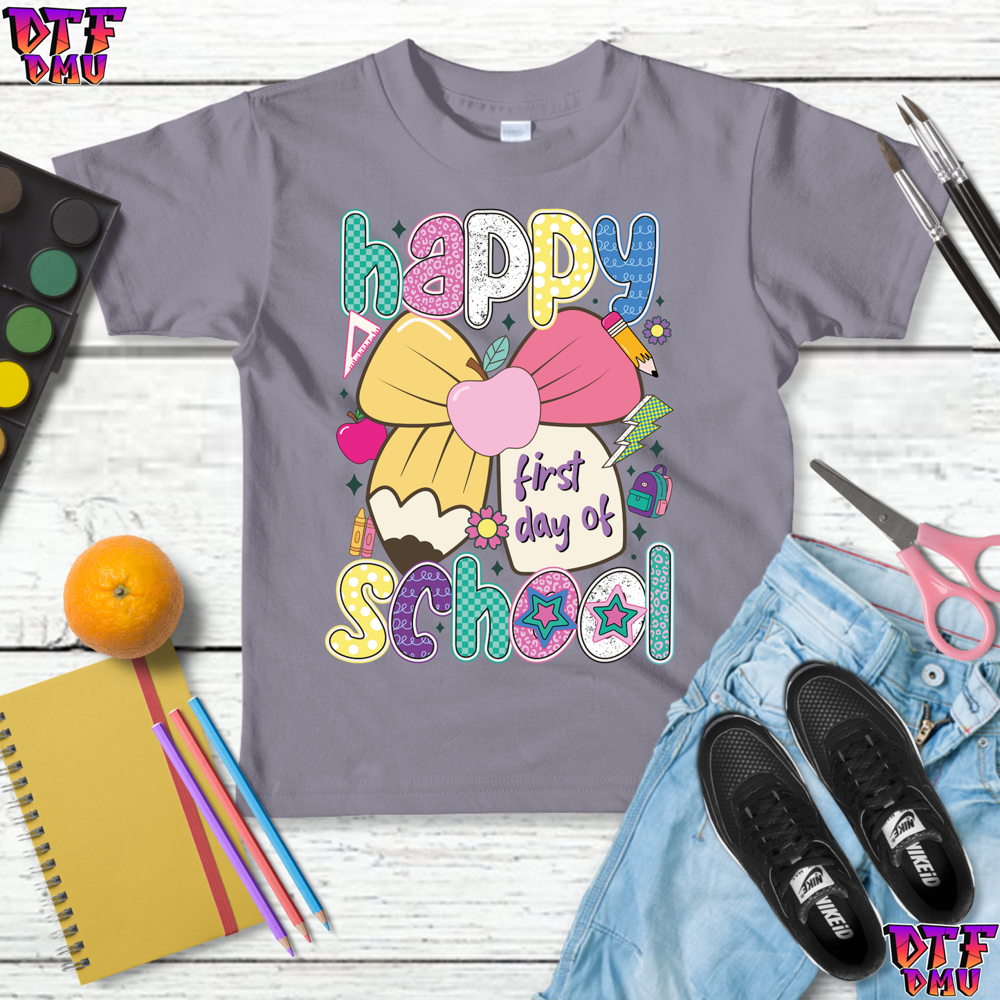 HAPPY FIRST DAY Back To School DTF Transfer Print