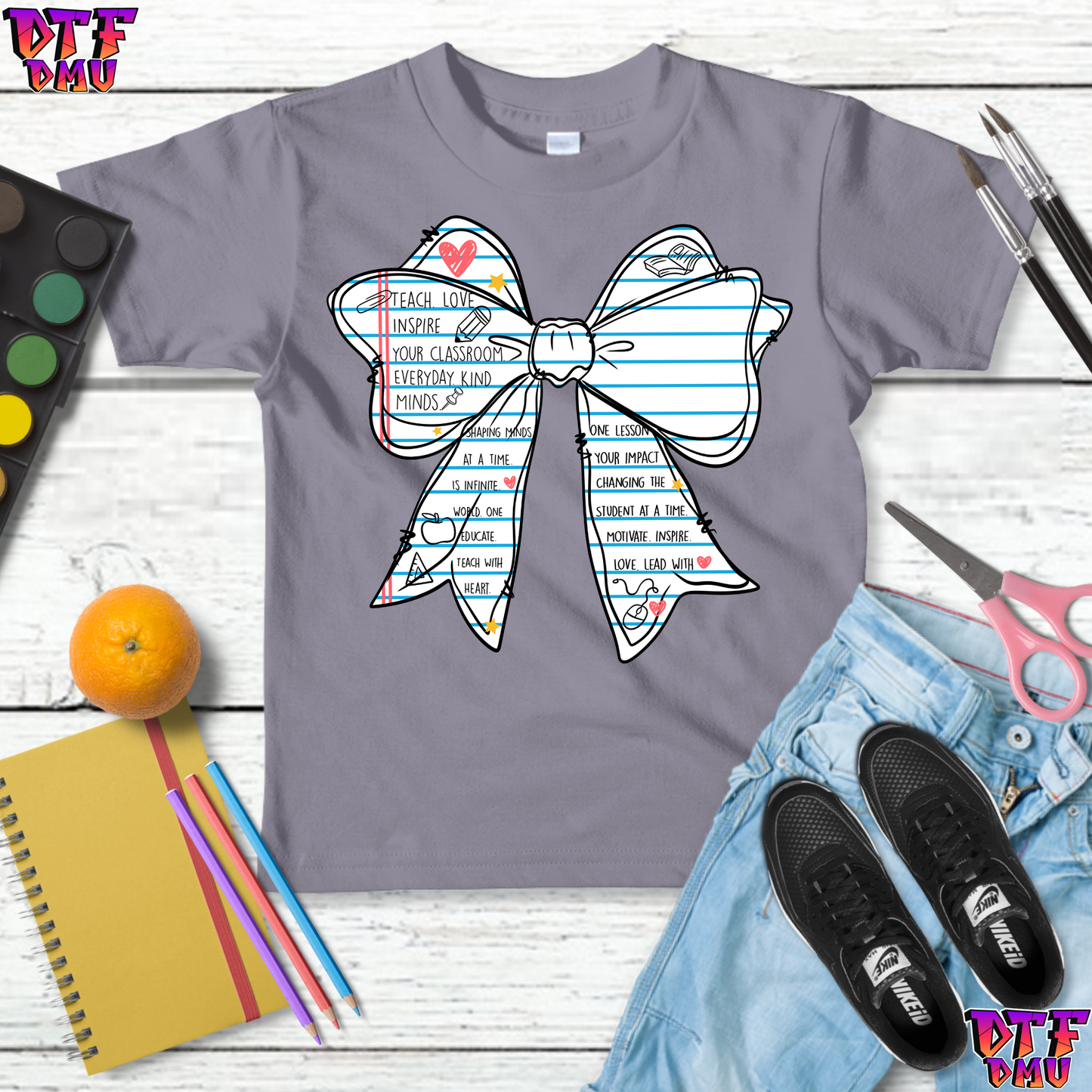 Teacher Bow to School DTF Transfer Print