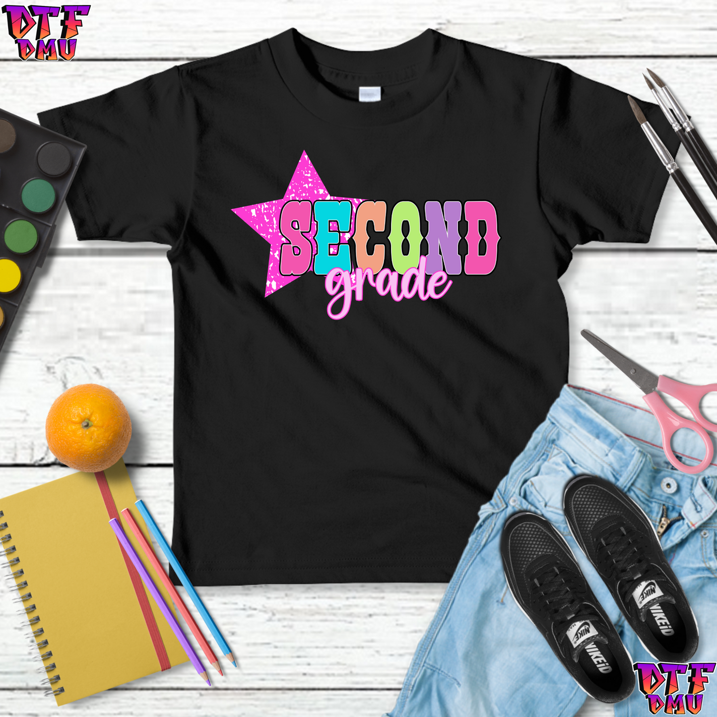 Faux Glitter Back To School DTF Transfer Print