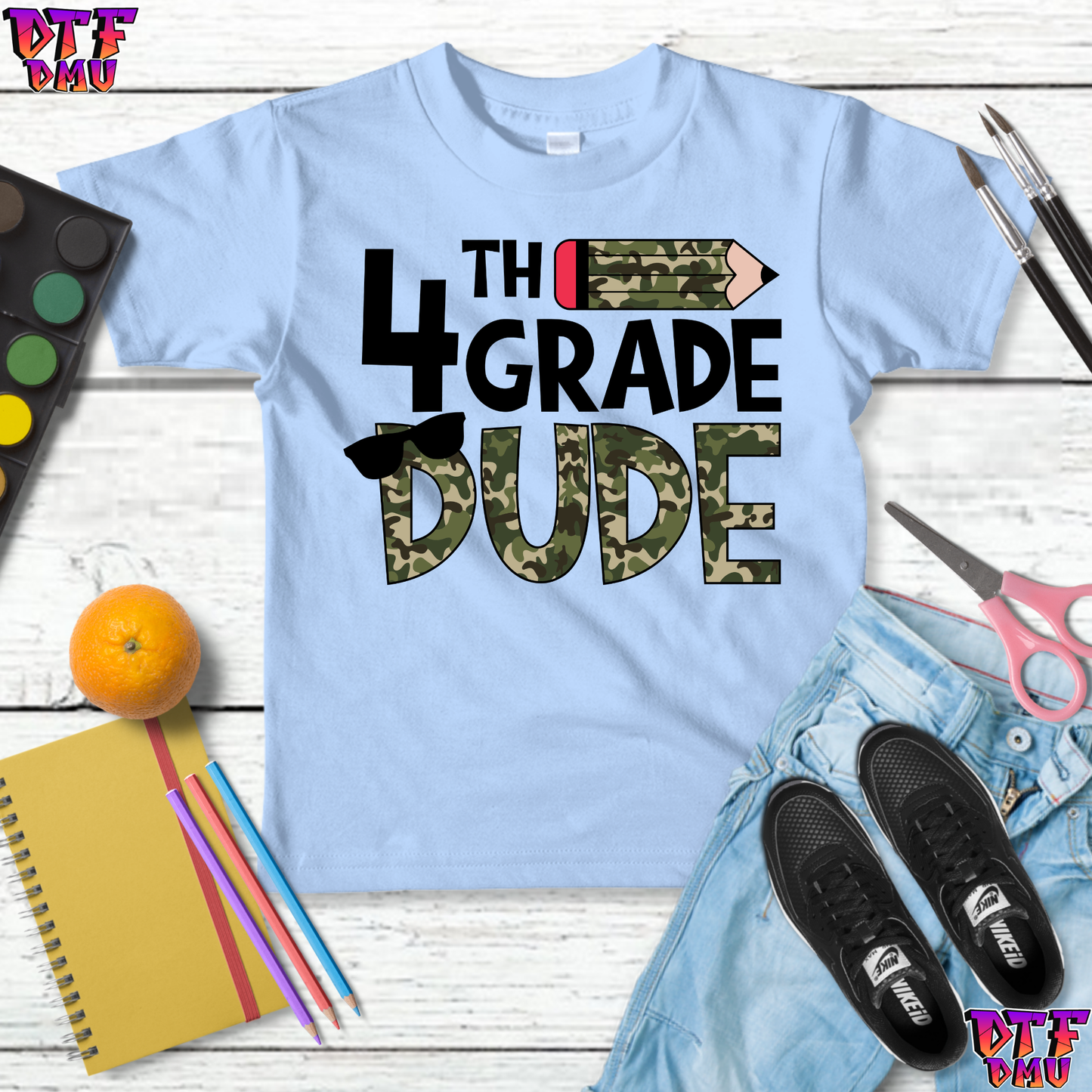 CAMO PENCIL Print Back to School DTF Transfer