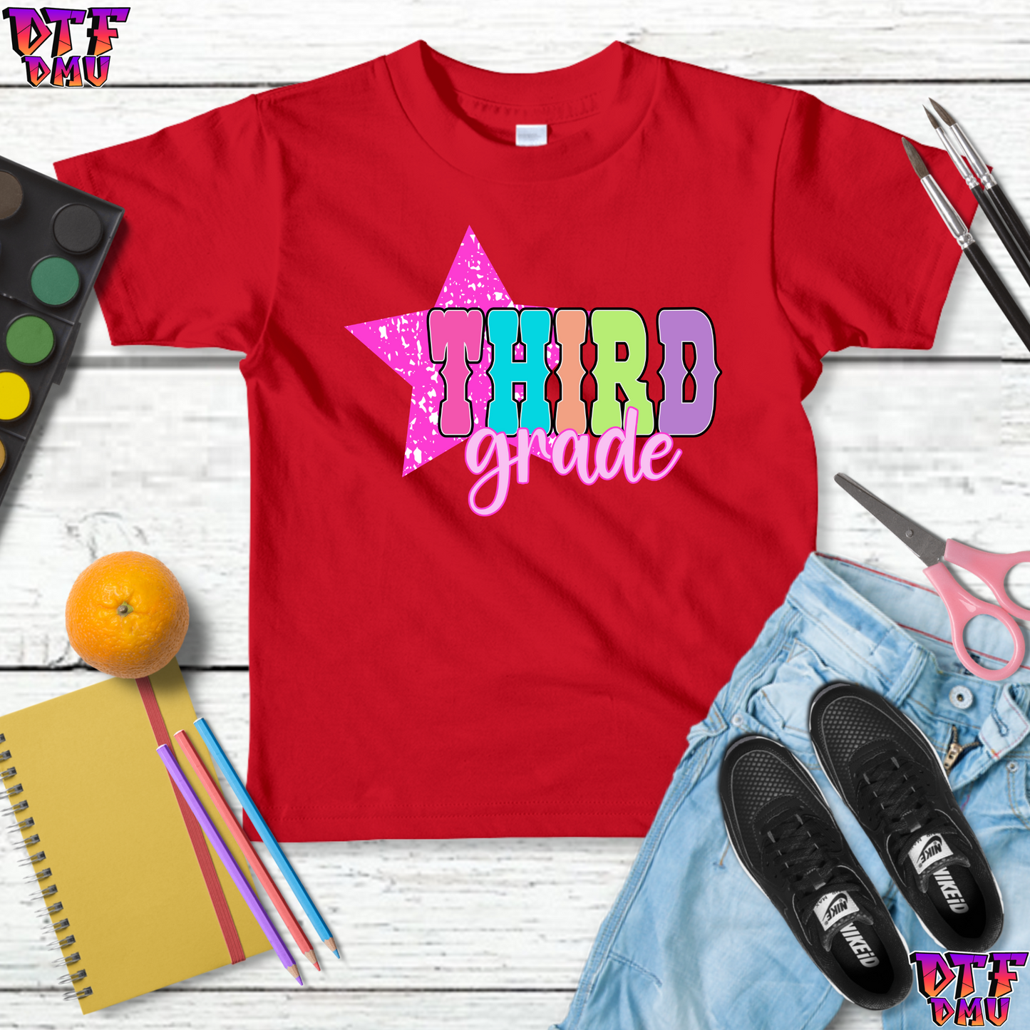 Faux Glitter Back To School DTF Transfer Print