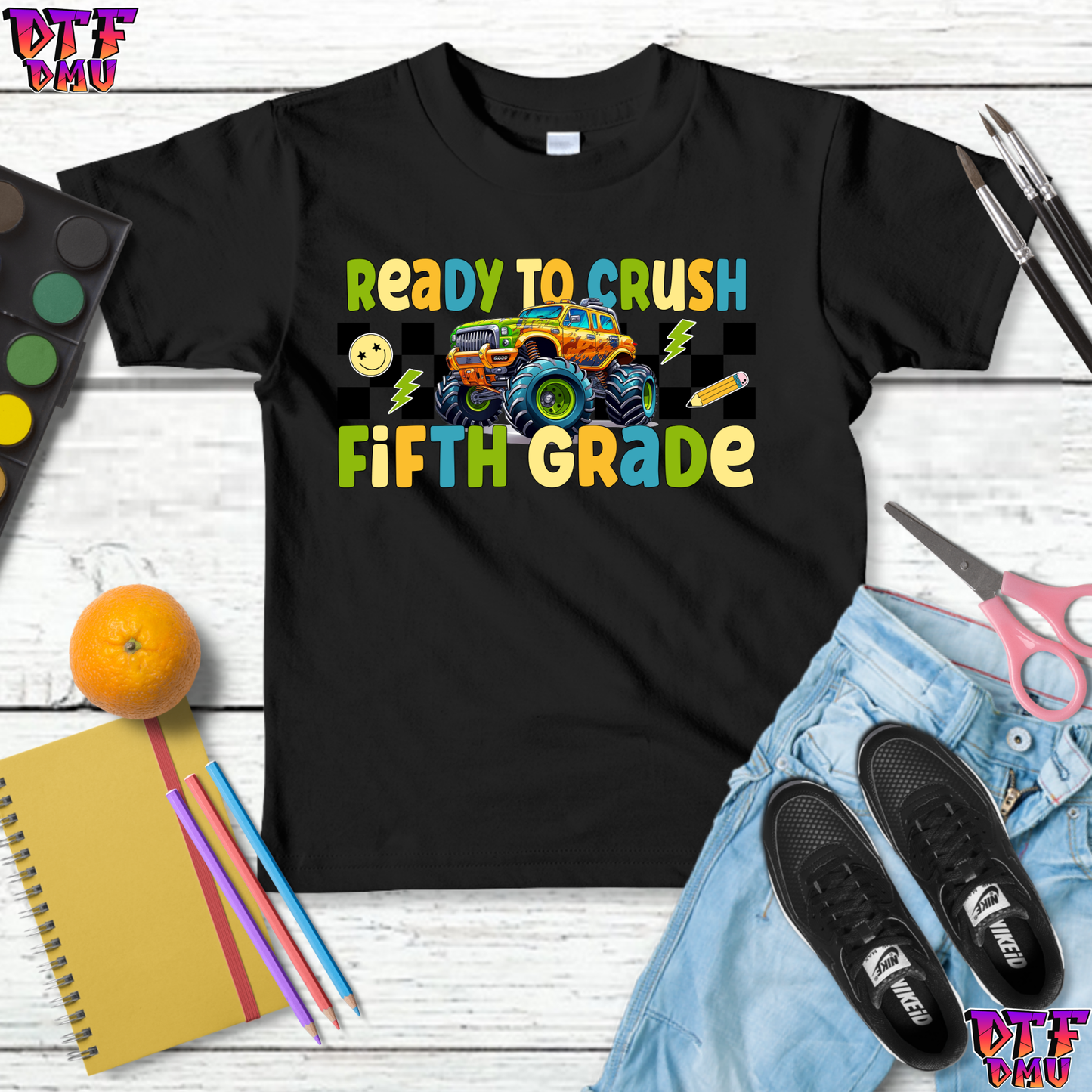 Back To School TRUCK DTF Transfer Print